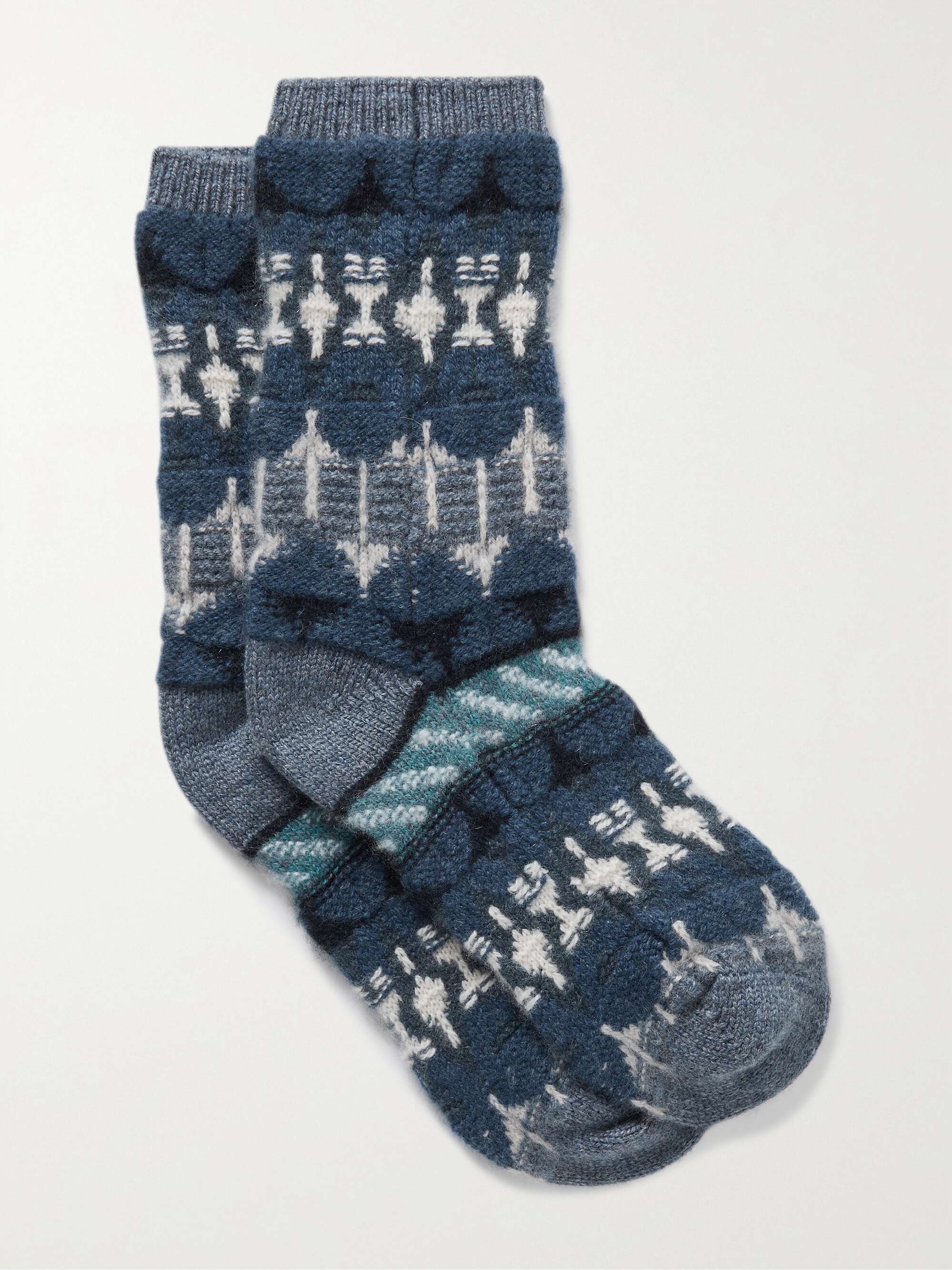 Calza Noel jacquard-knit cashmere socks view