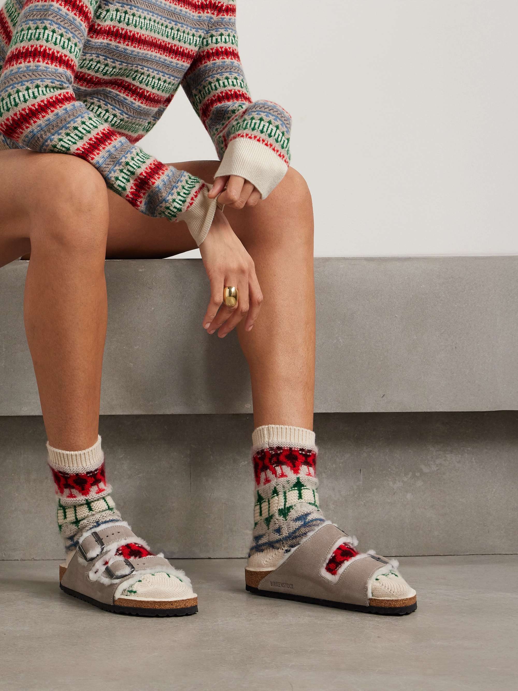 Calza Noel jacquard-knit cashmere socks view