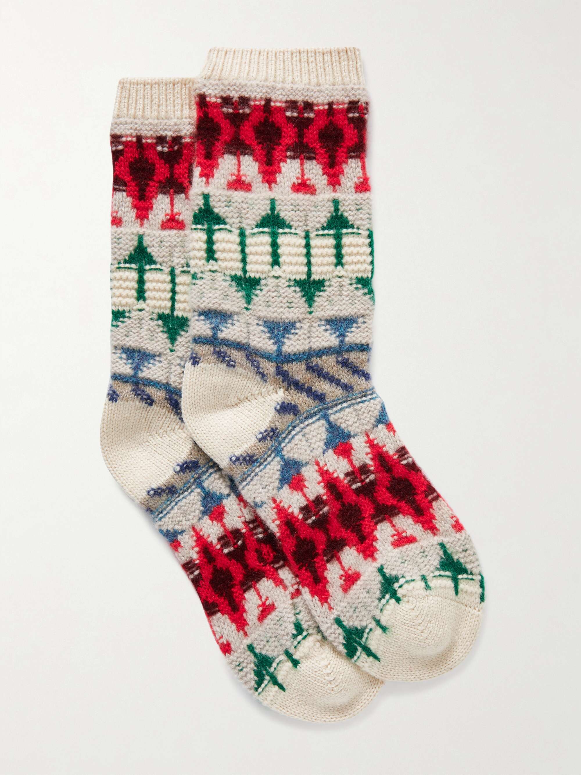 Calza Noel jacquard-knit cashmere socks view