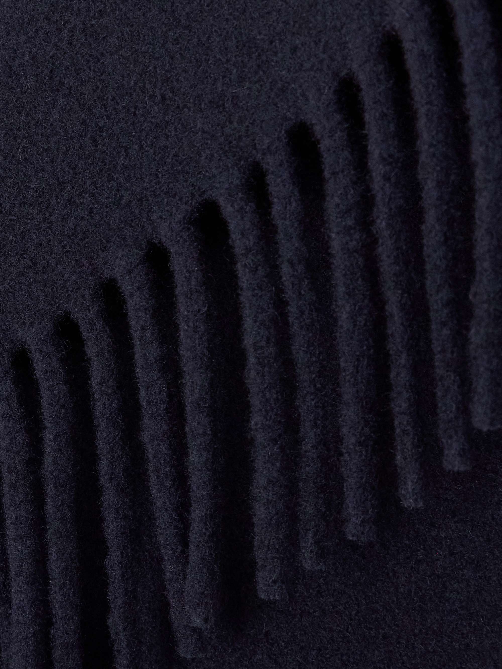 Fringed hooded brushed wool coat view