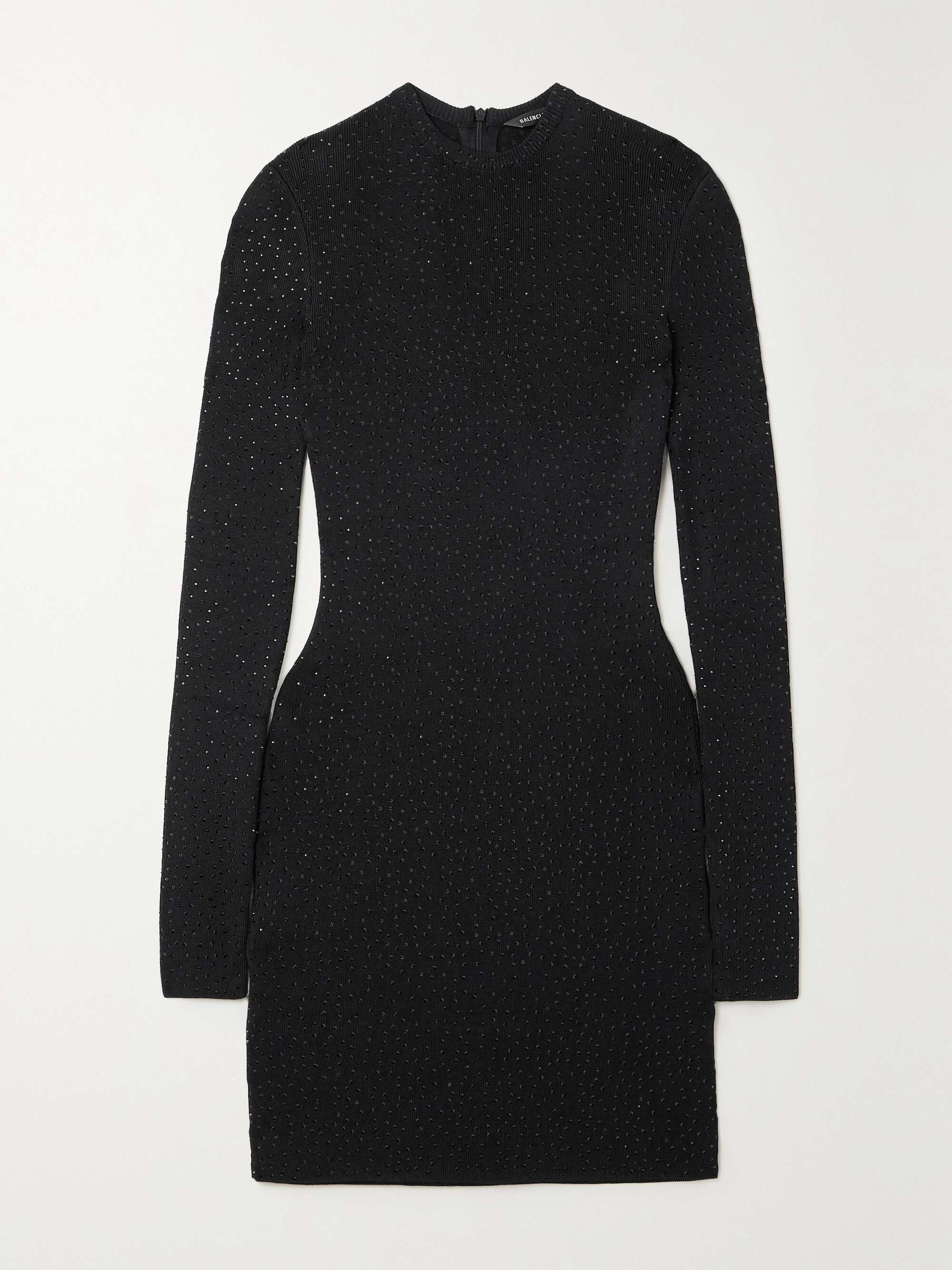 Crystal-embellished stretch-knit mini dress view