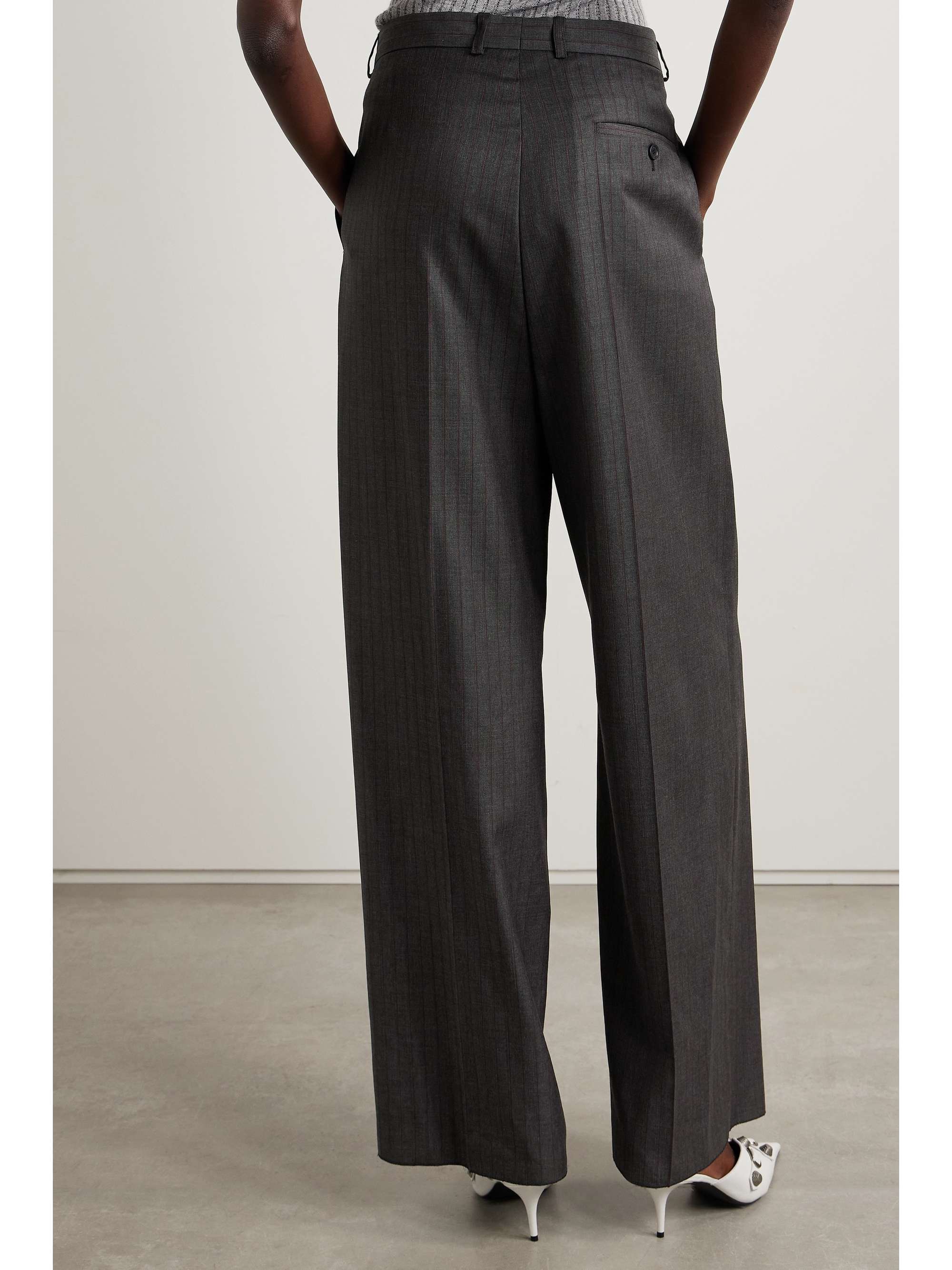 Striped wool pants view