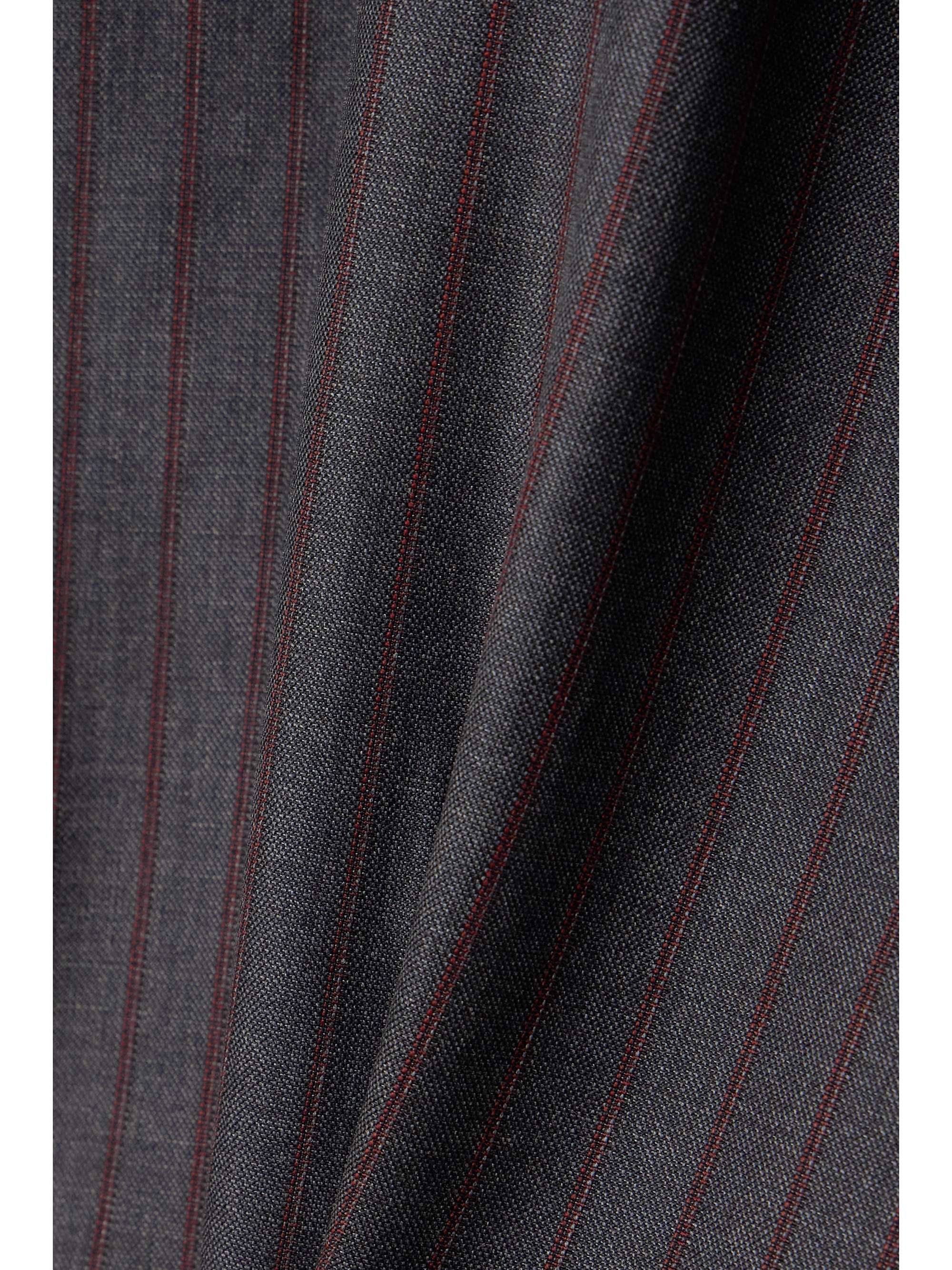 Oversized double-breasted distressed pinstriped wool blazer view