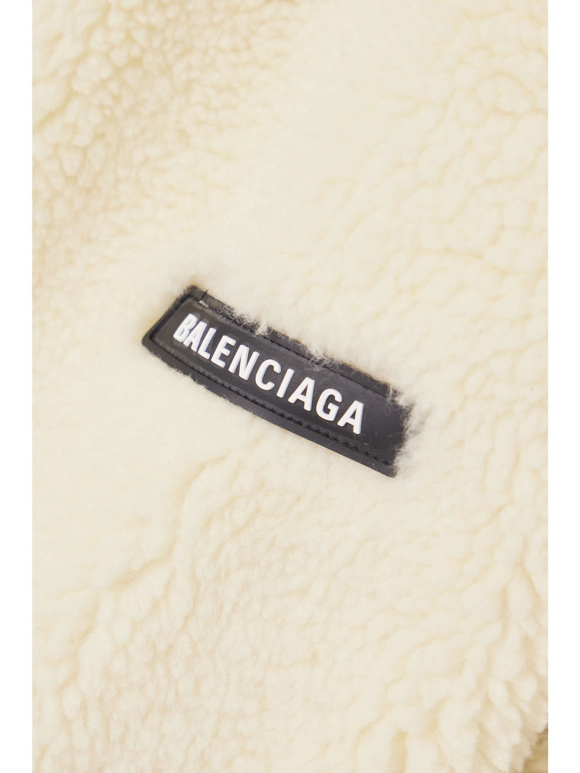 Oversized hooded faux shearling jacket view
