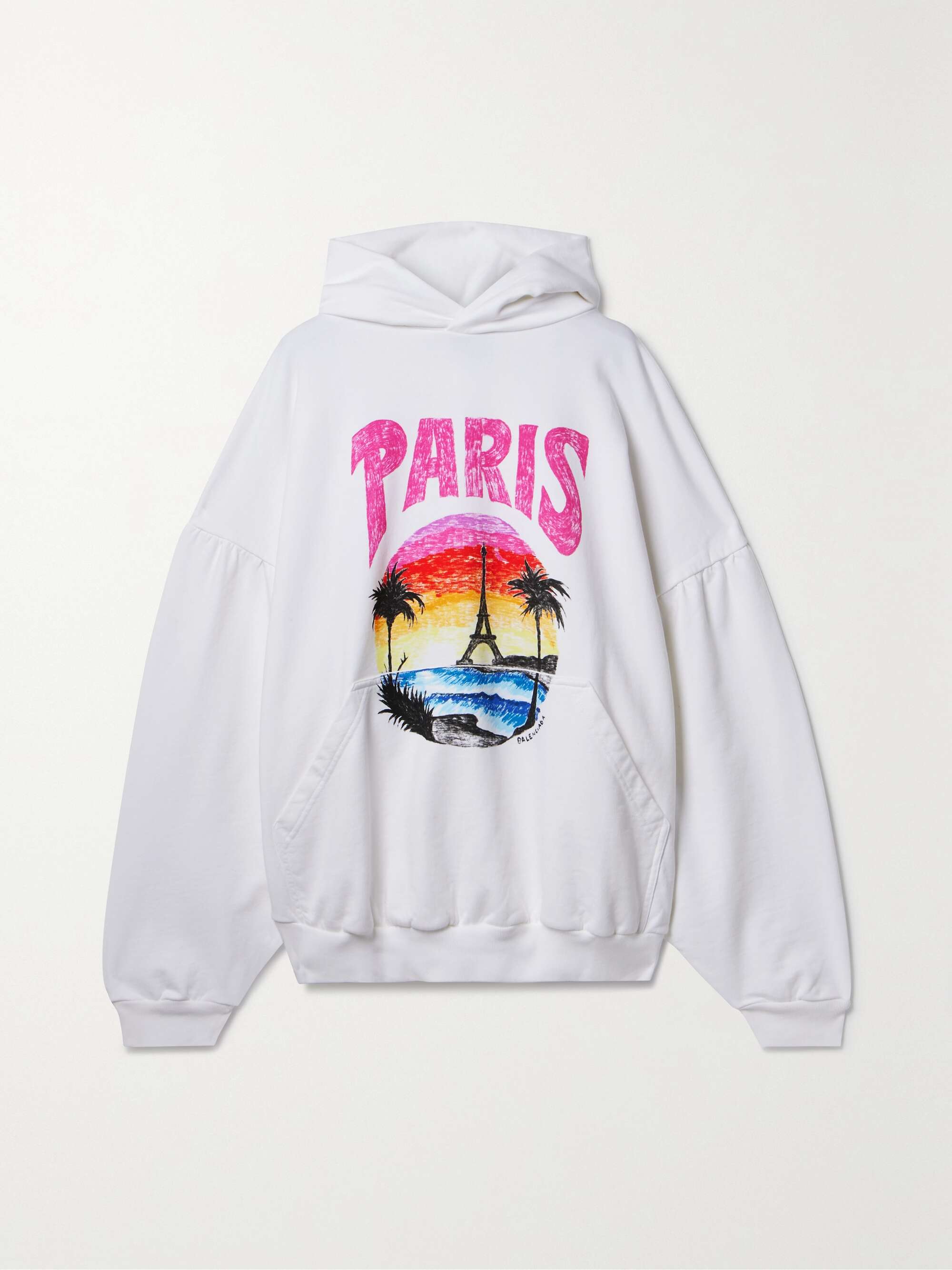 Oversized printed cotton-jersey hoodie view