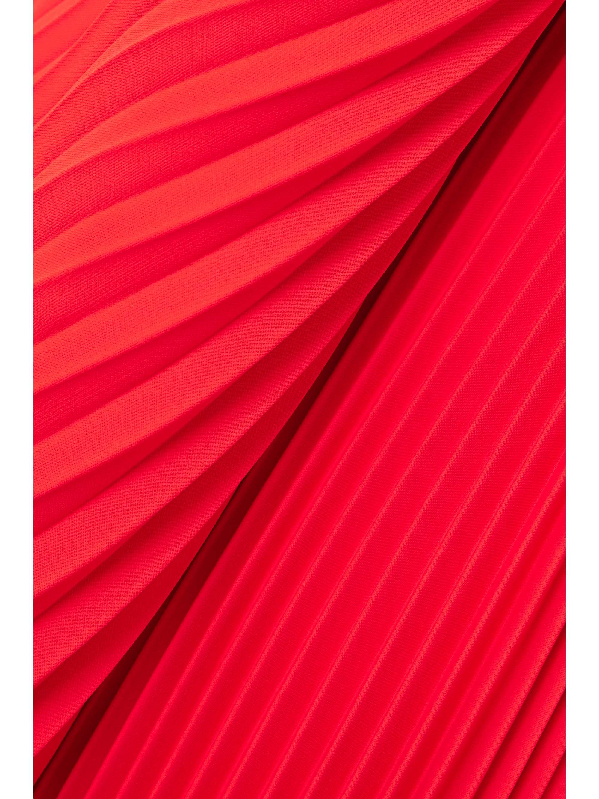 Draped plissé-crepe midi dress view