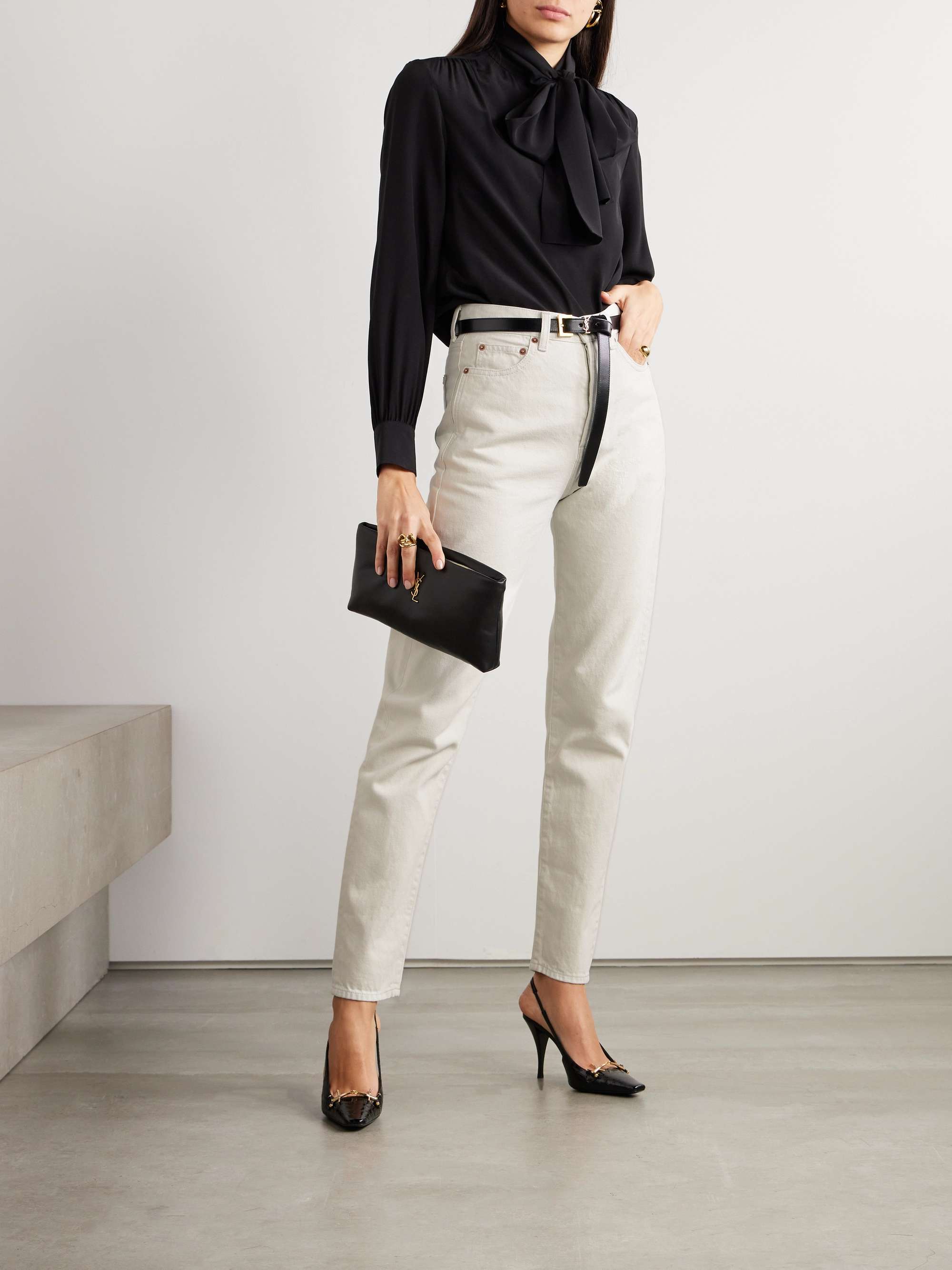 High-rise slim-leg jeans view
