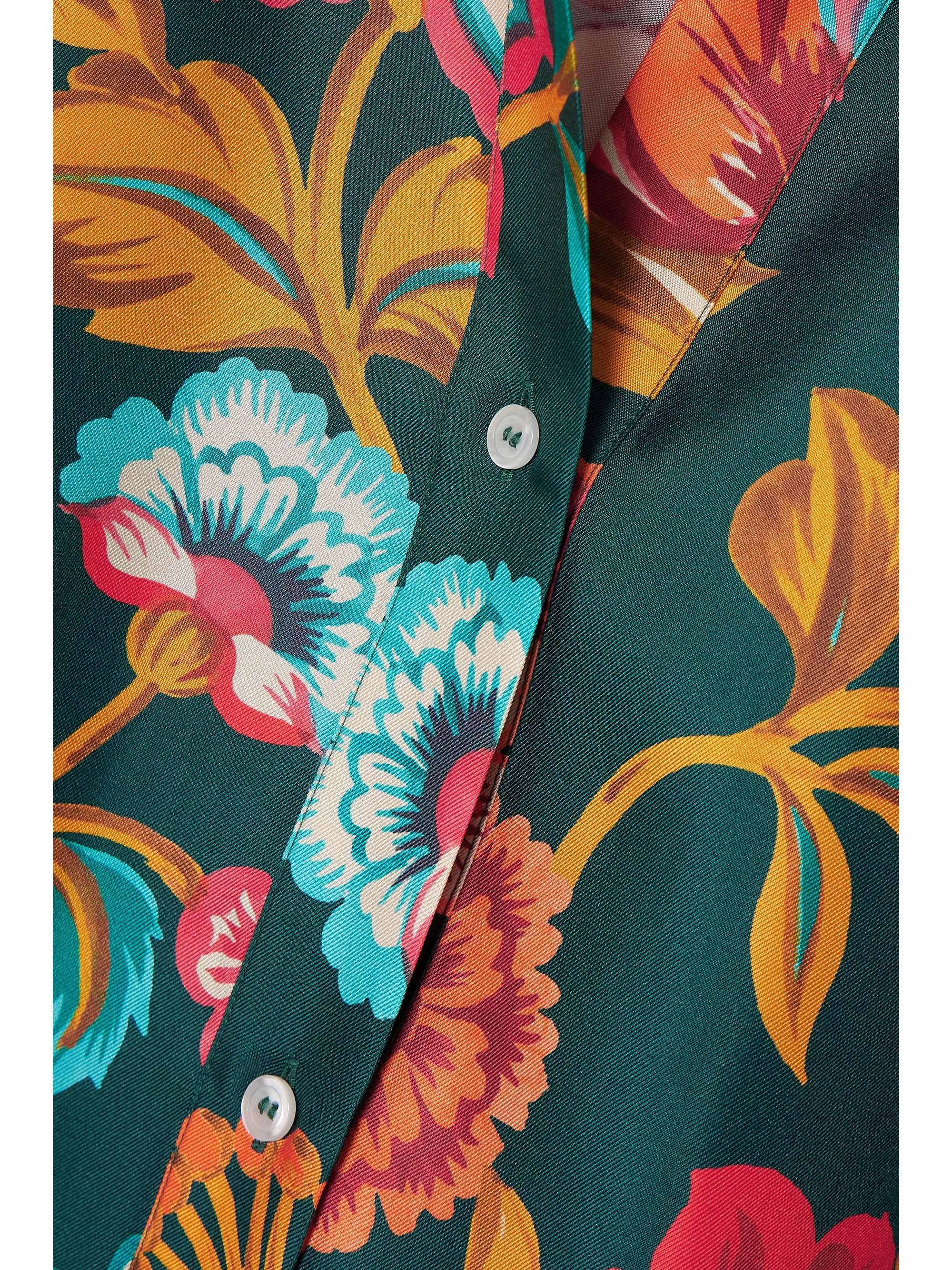 Foulard asymmetric floral-print silk-twill shirt view
