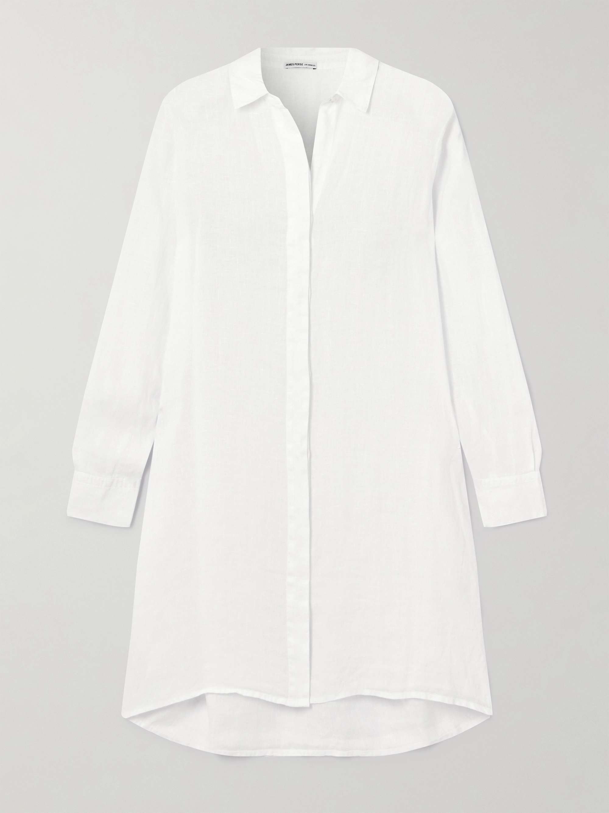 Linen midi shirt dress view