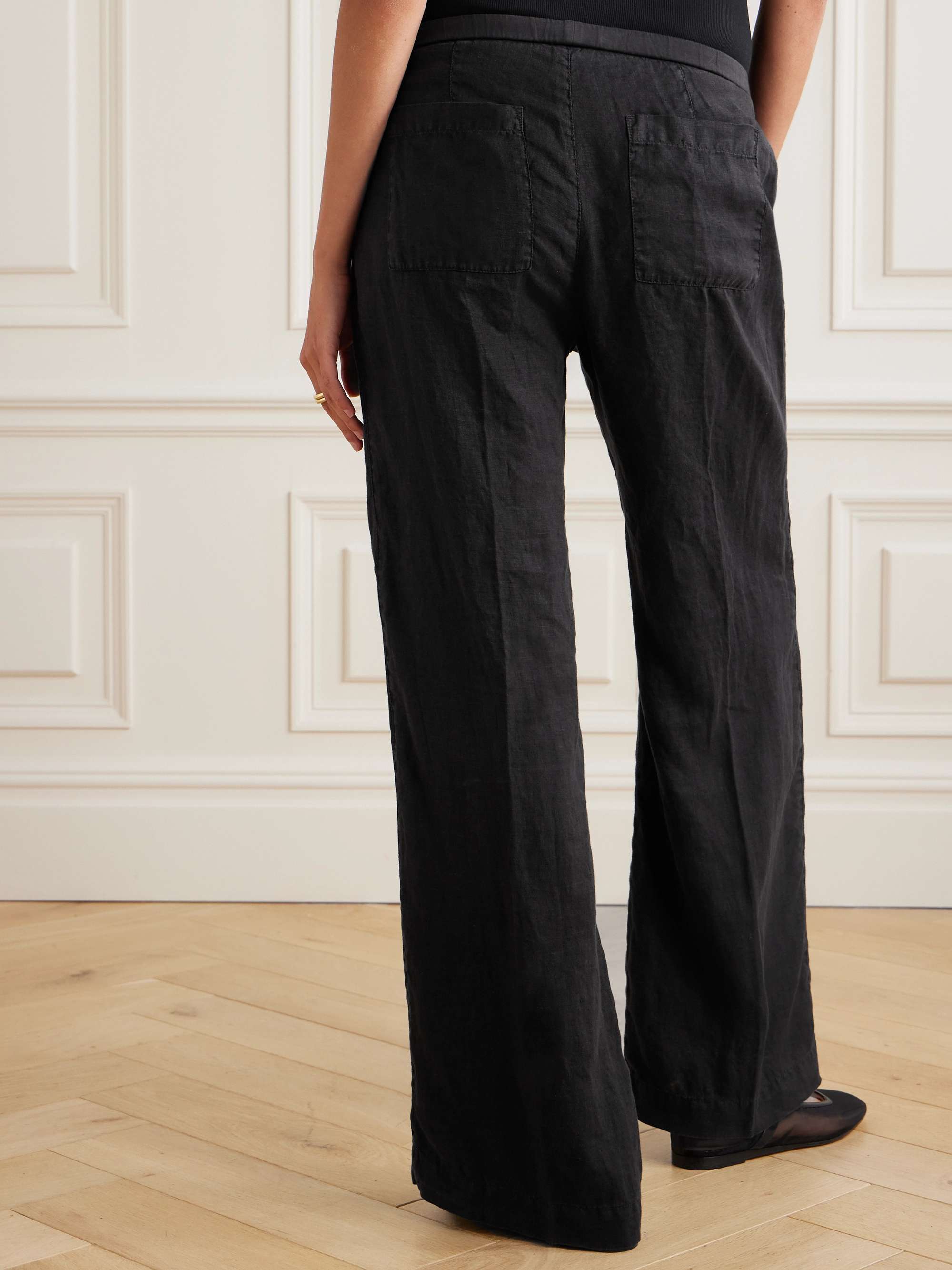 Pleated linen wide-leg pants view