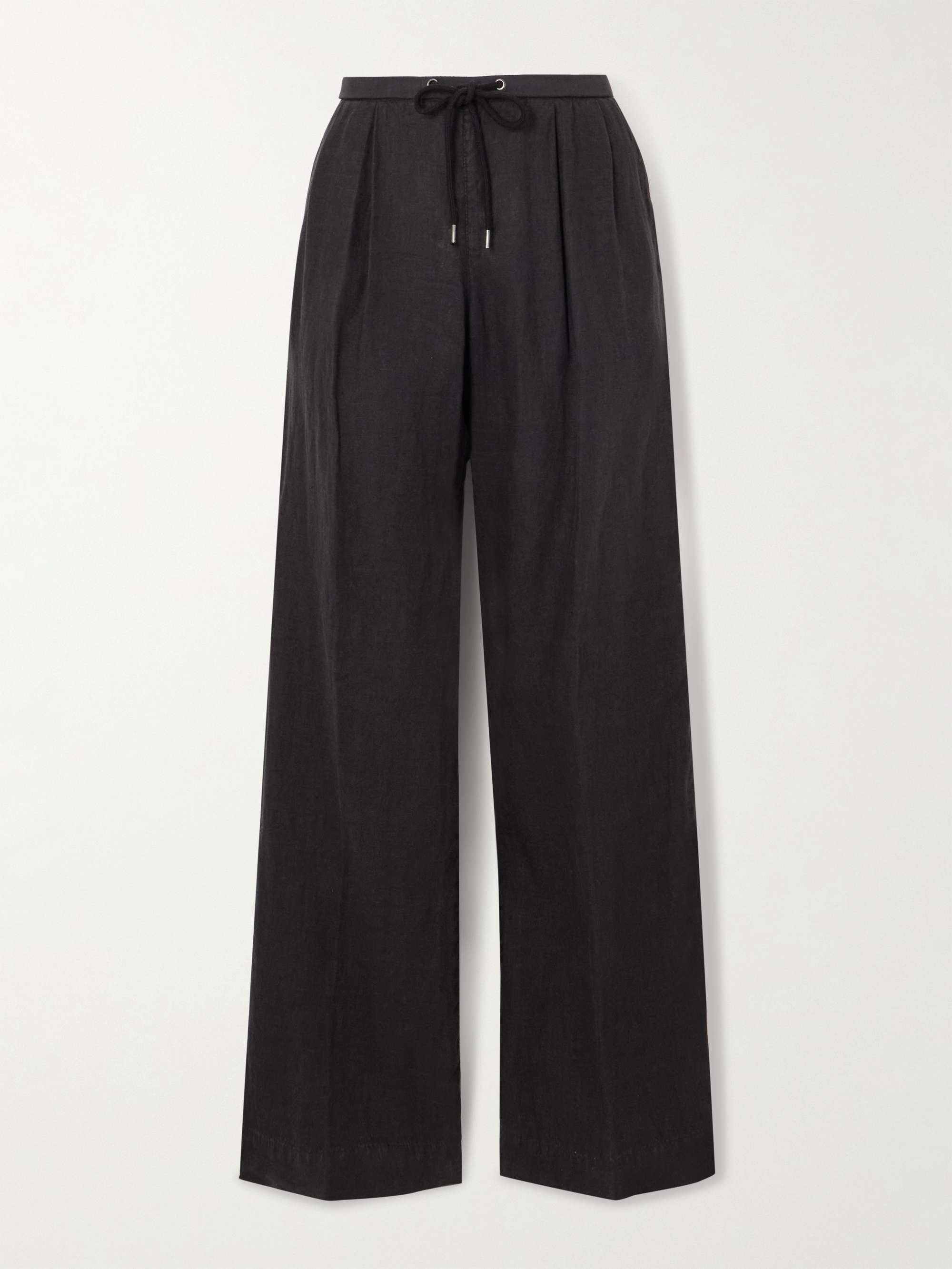 Pleated linen wide-leg pants view
