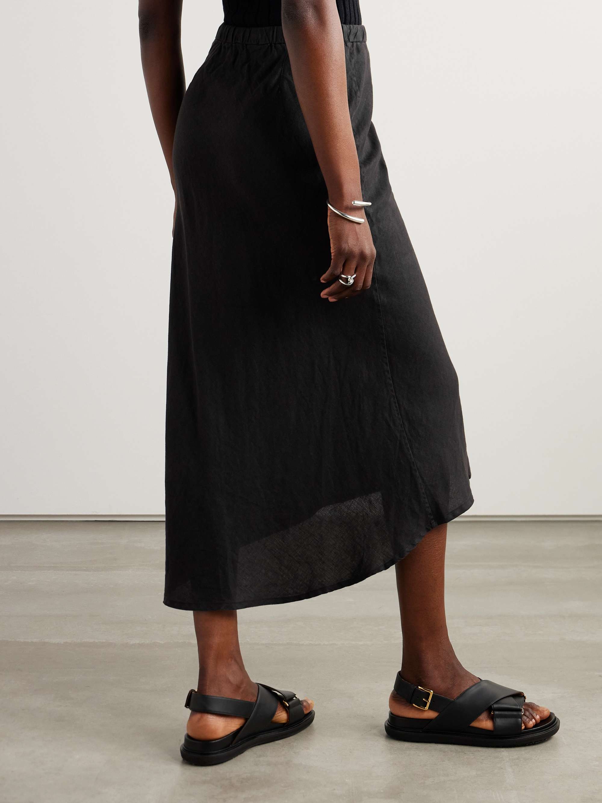 Surfside asymmetric linen skirt view