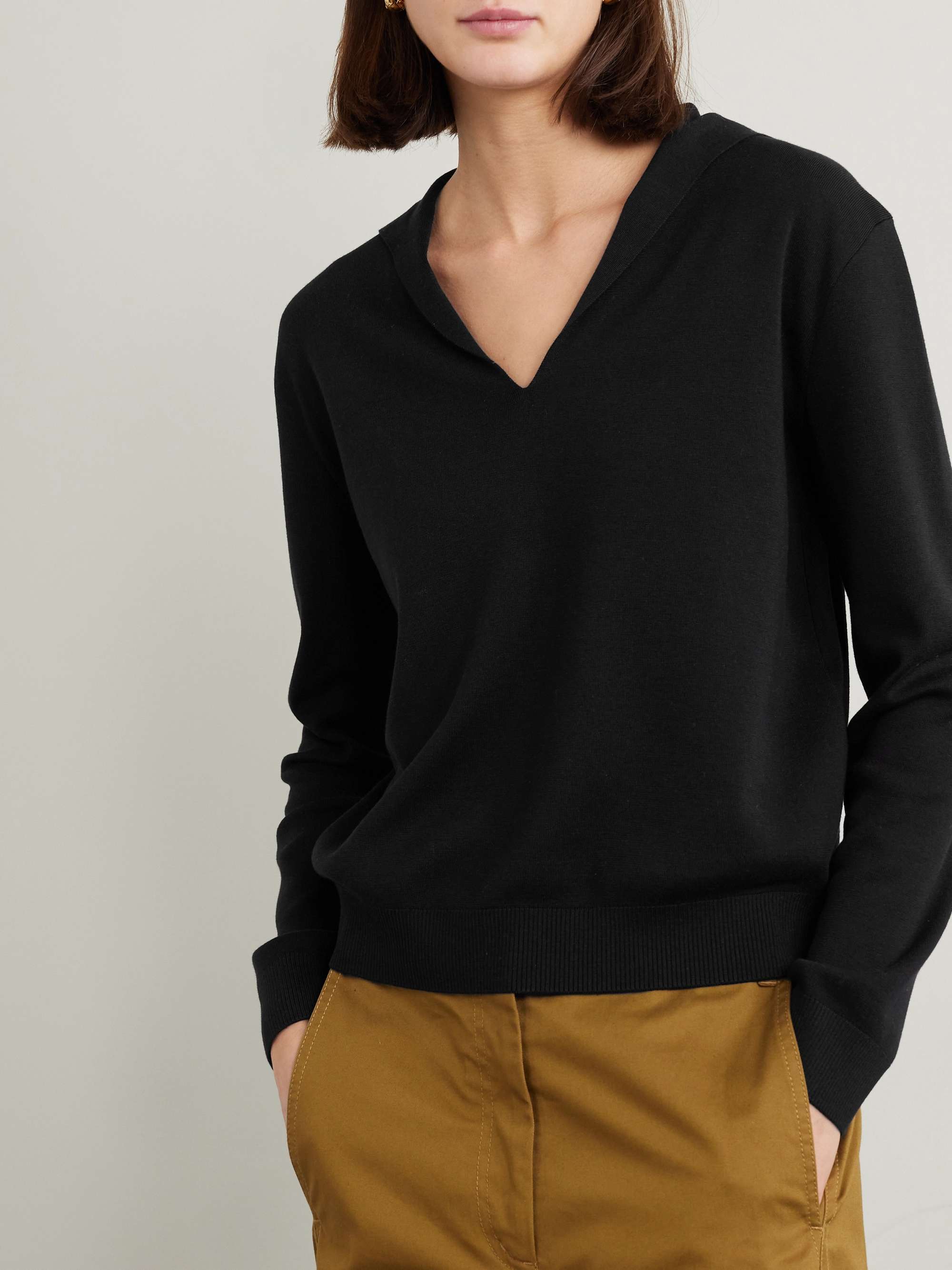 Silk and cotton-blend sweater view