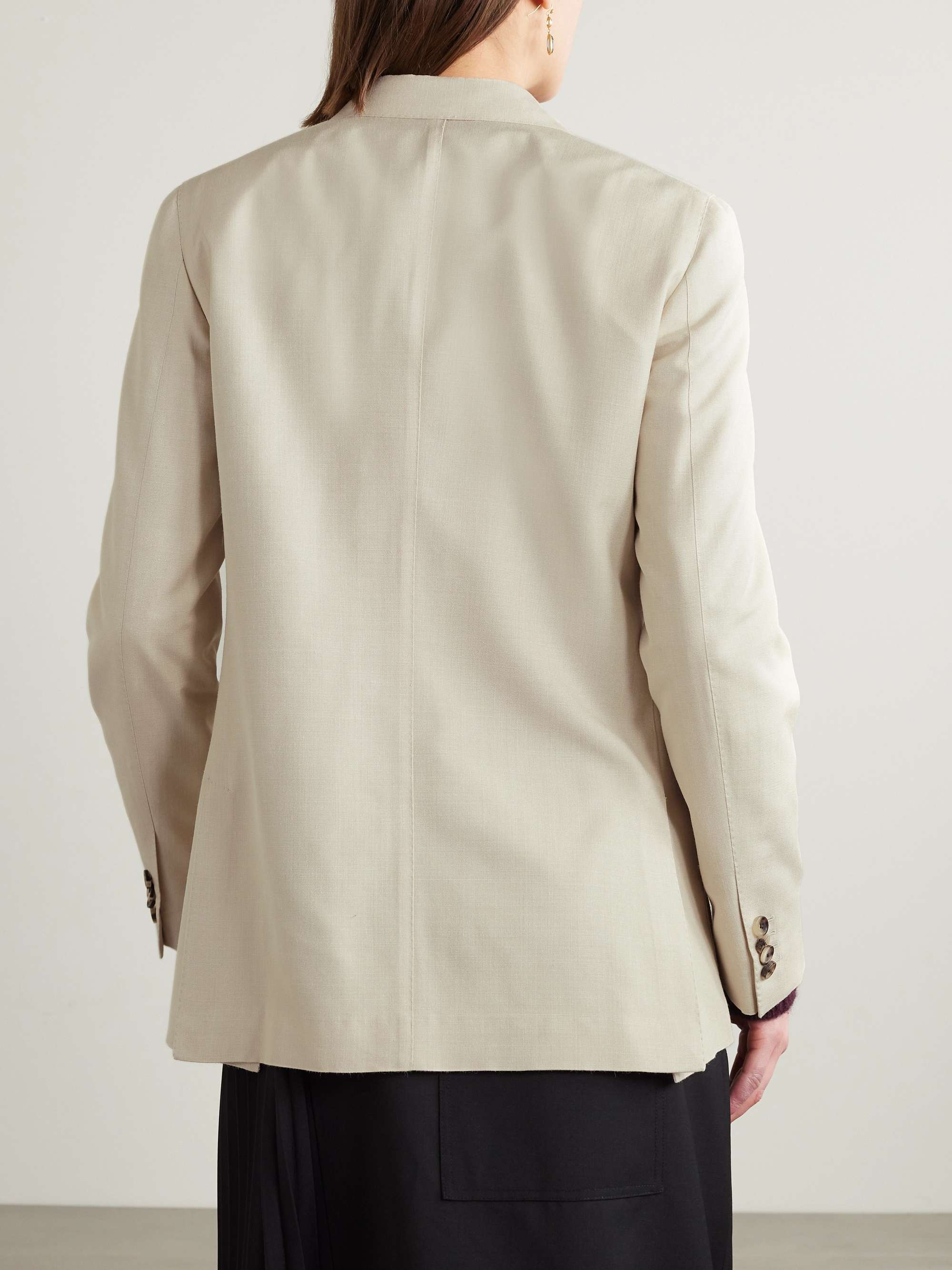 Double-breasted silk-dupioni blazer view