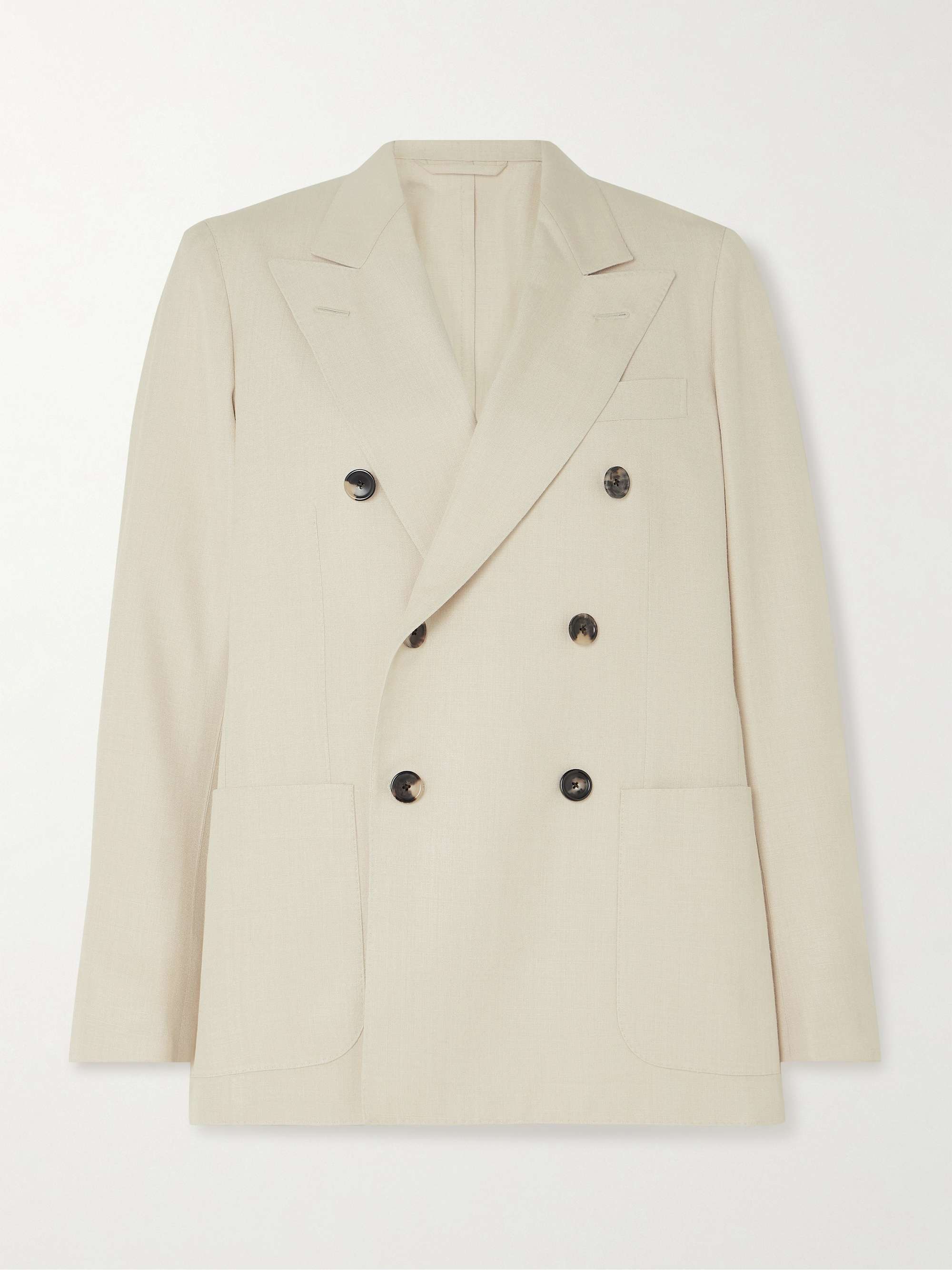Double-breasted silk-dupioni blazer view