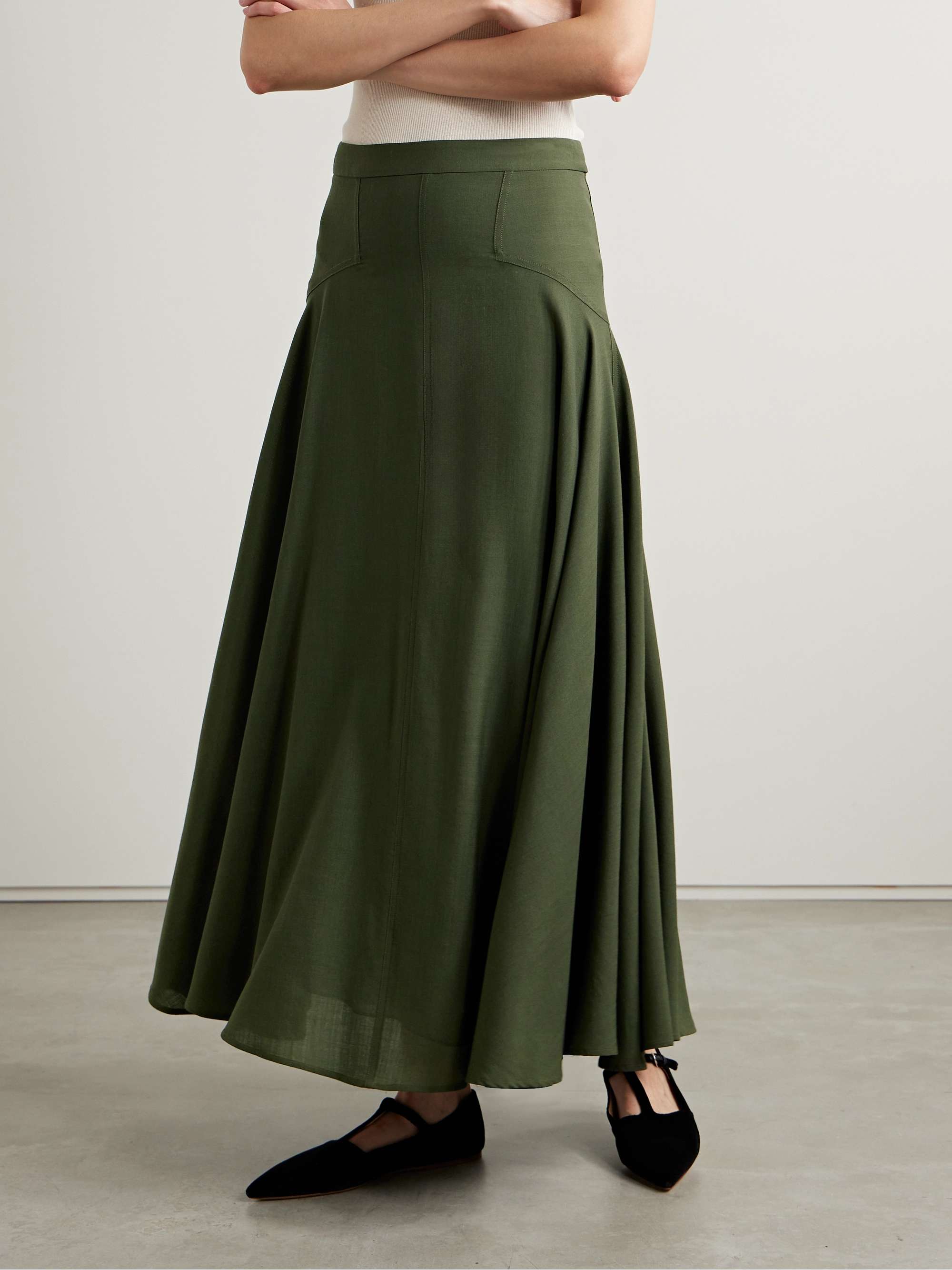 Wool-crepe maxi skirt view