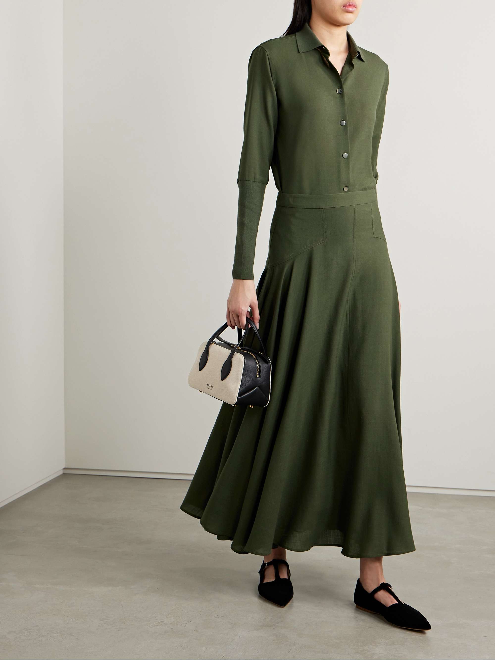Wool-crepe maxi skirt view
