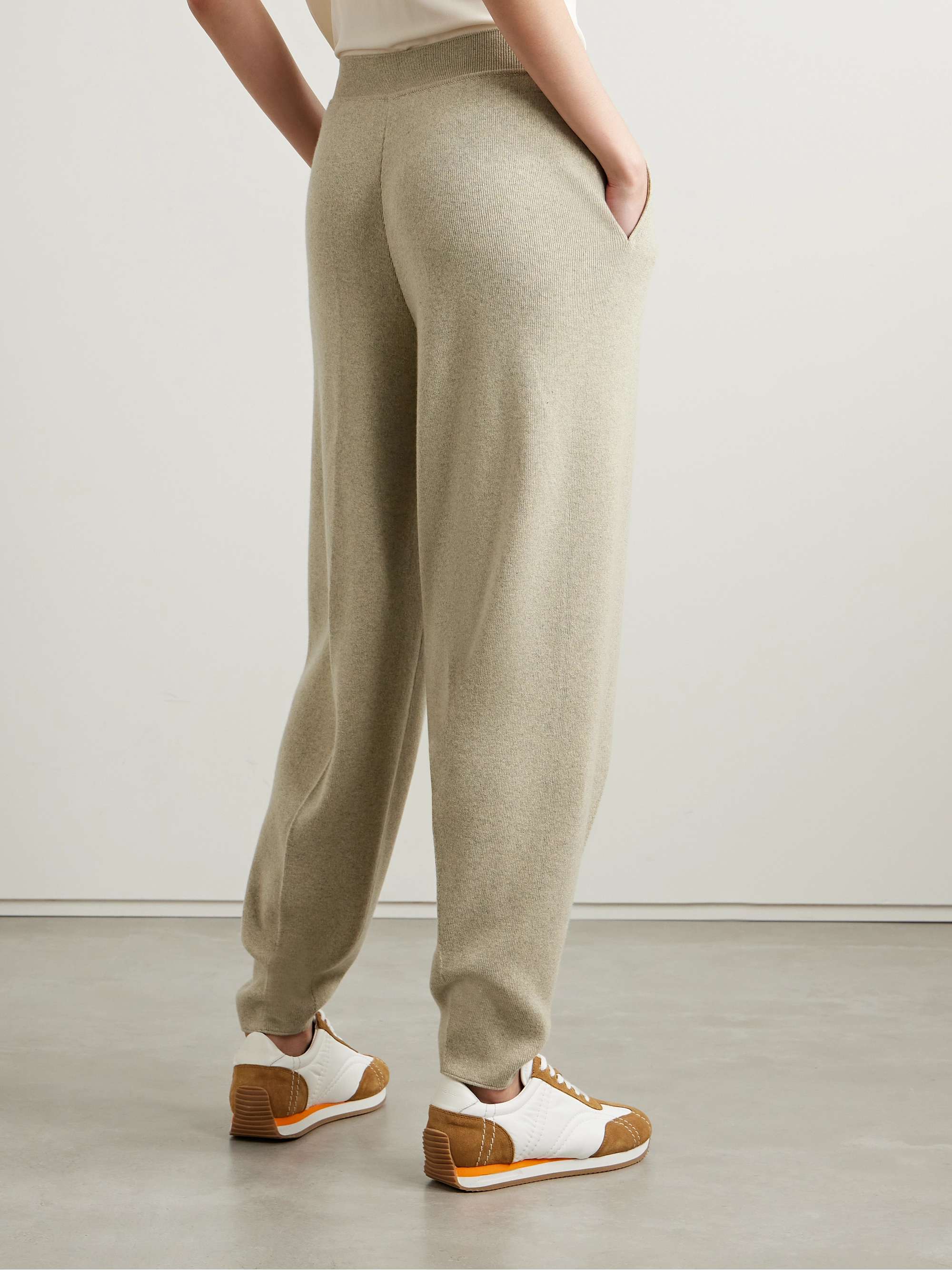 Pleated tapered cashmere pants view