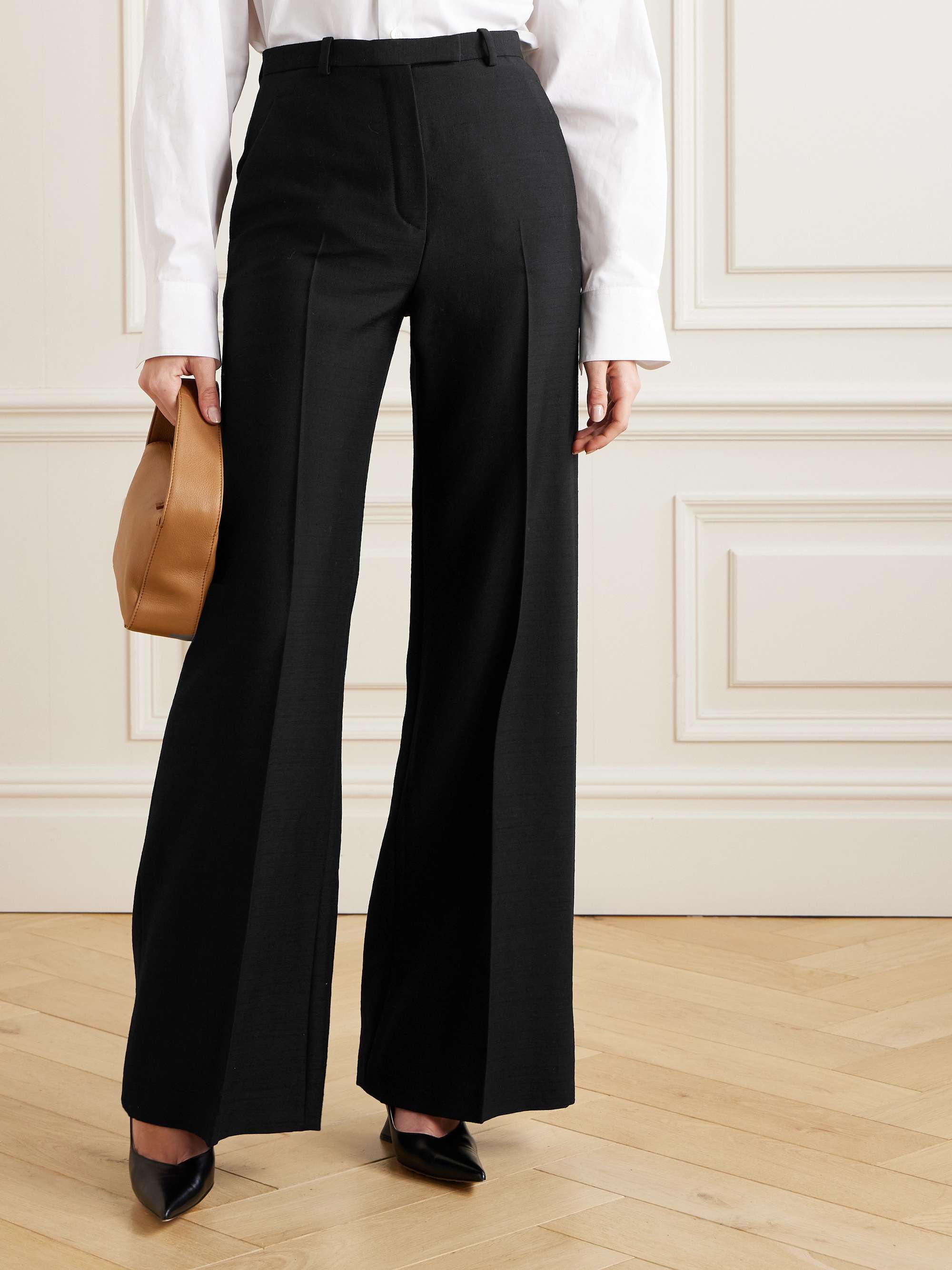 Merino wool flared pants view