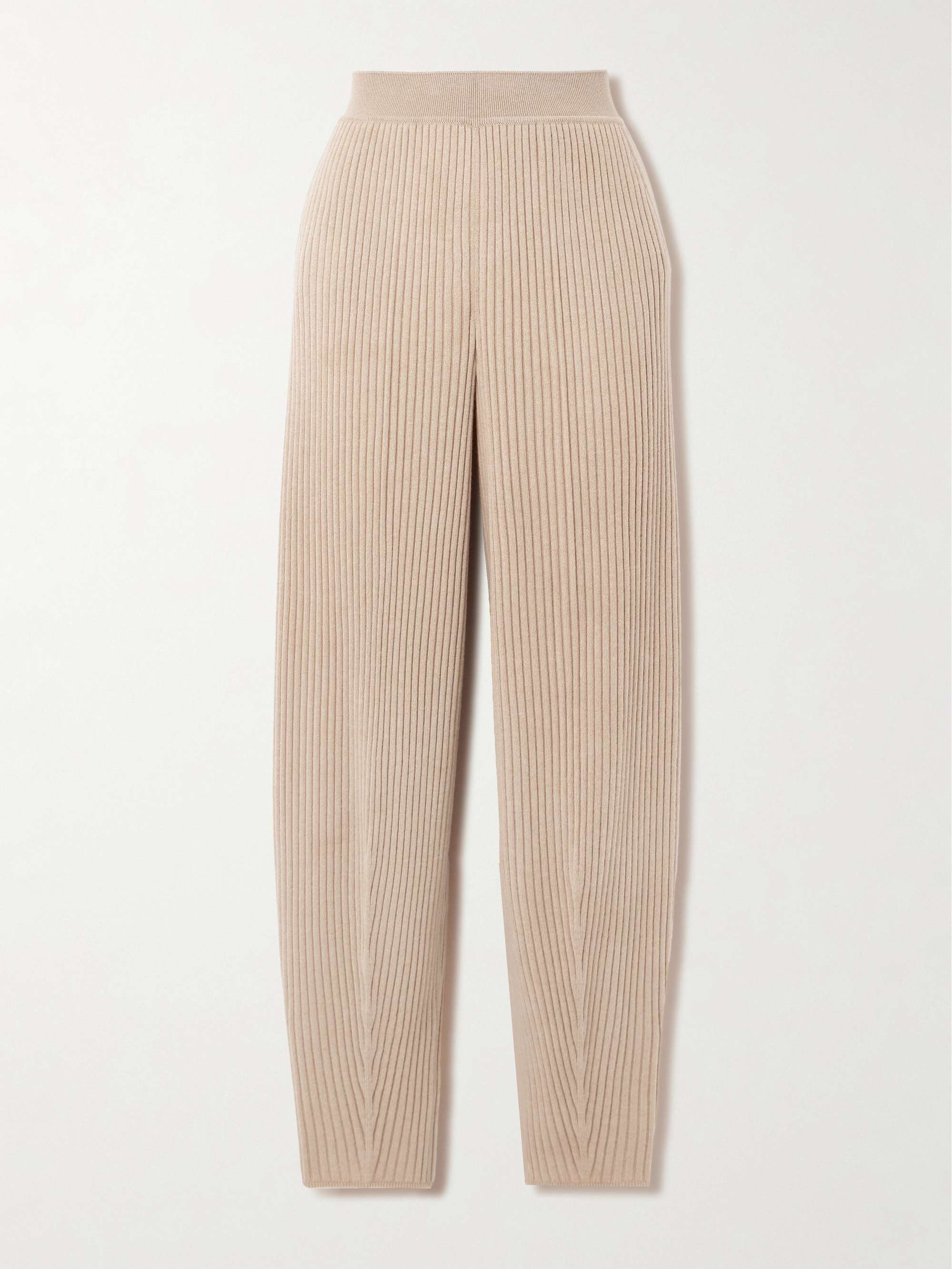 Ribbed cashmere tapered pants view