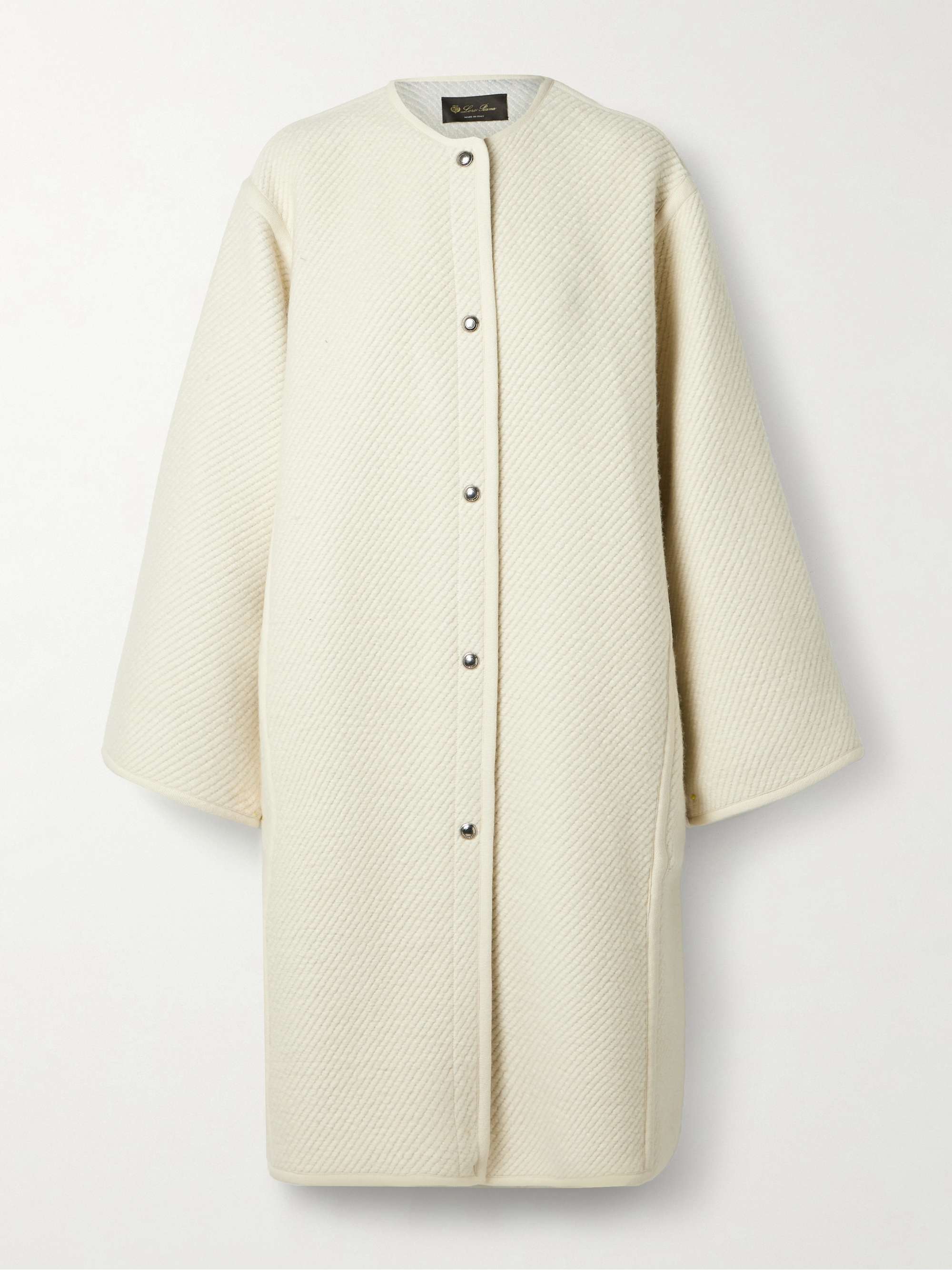 Silk, wool, cashmere and linen-blend coat view