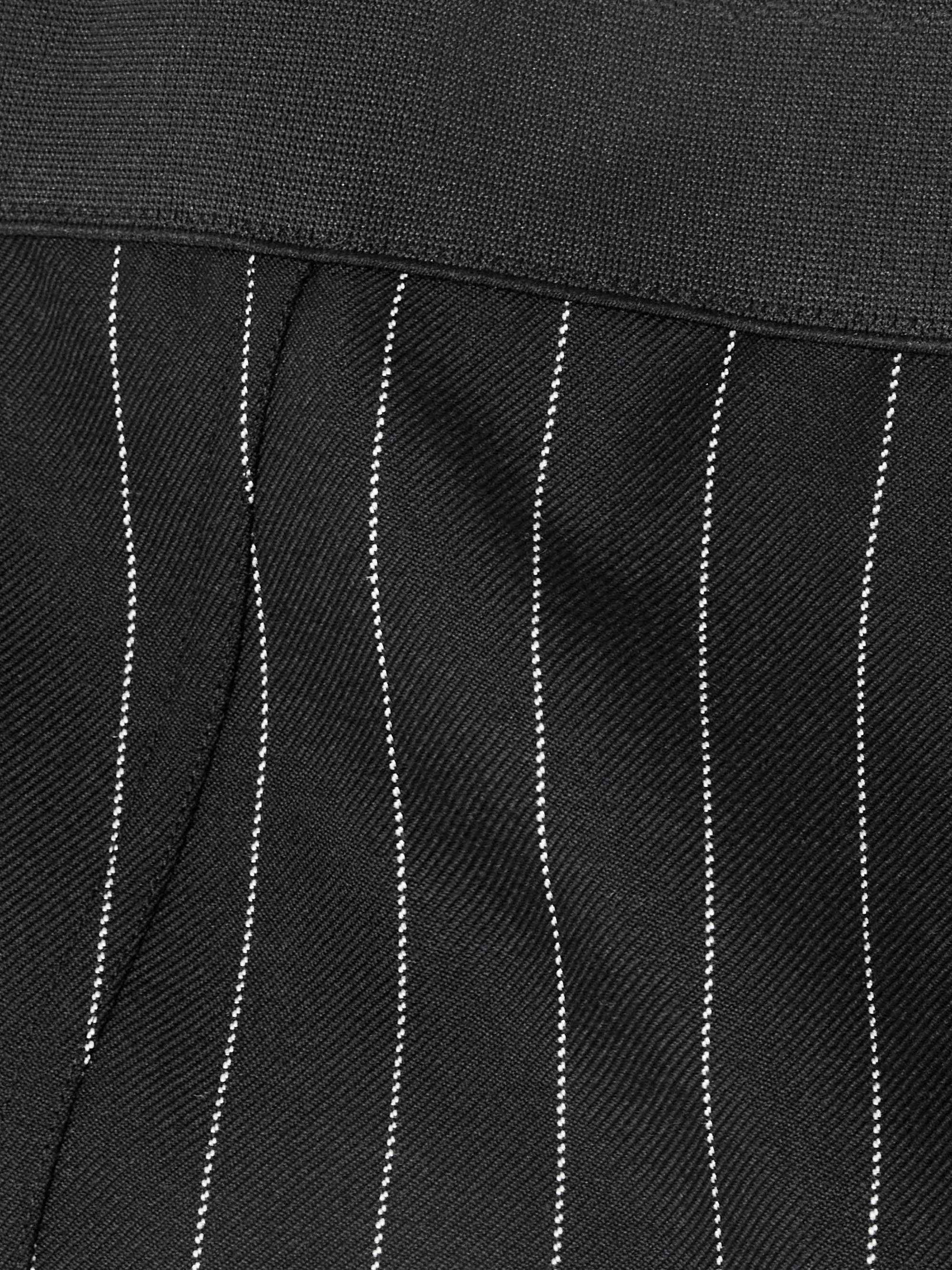 Pinstriped wool-blend twill shorts view