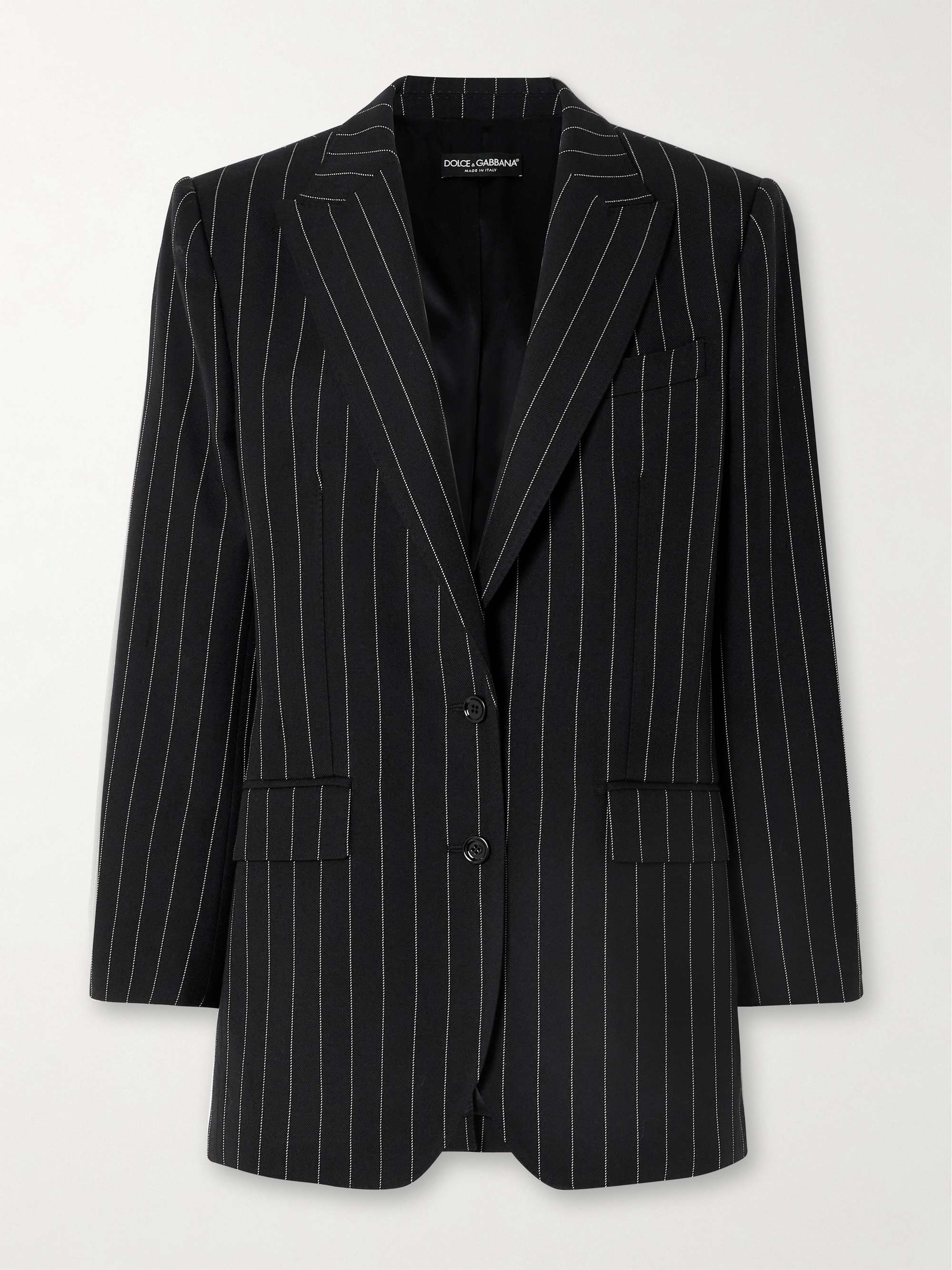 Pinstriped wool-twill blazer view