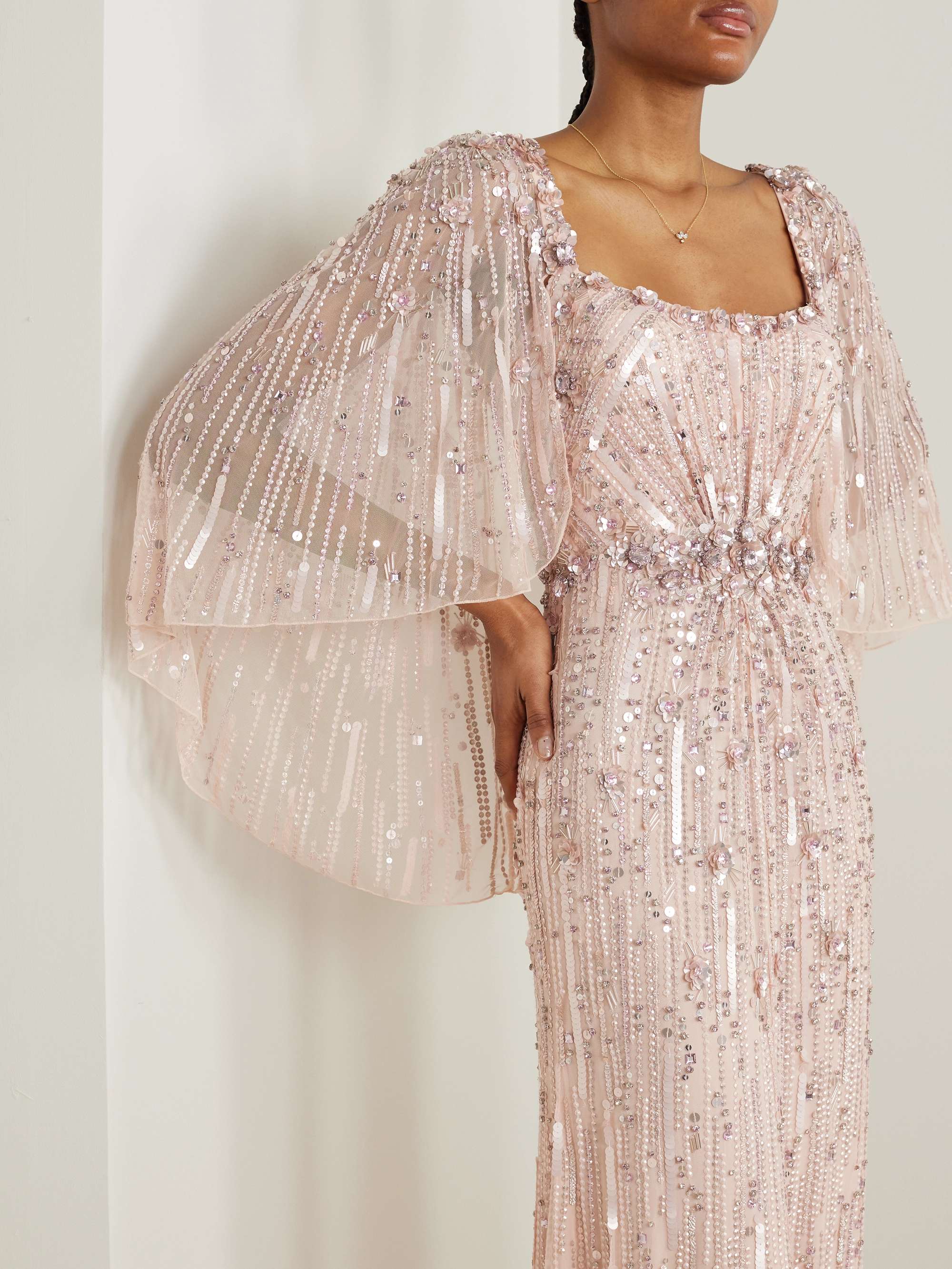 Bright Star embellished sequined tulle gown view