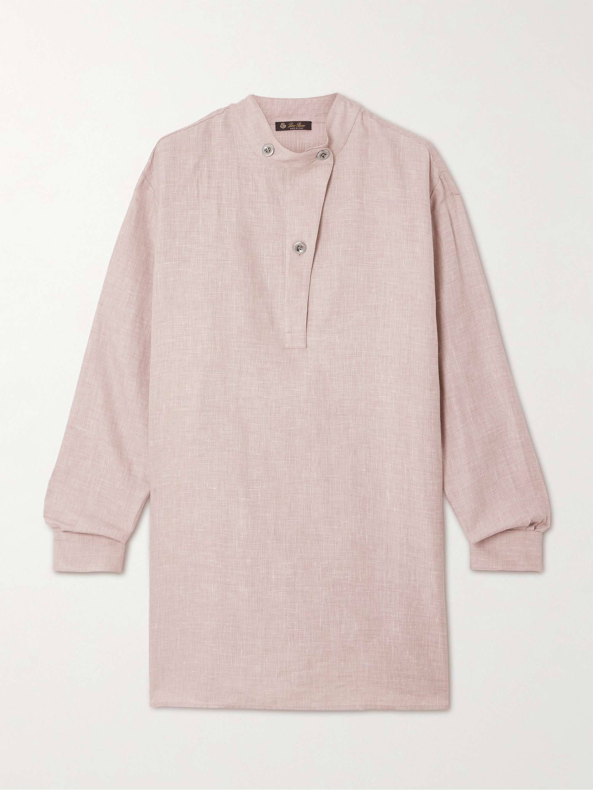 Linen, wool and silk-blend blouse view