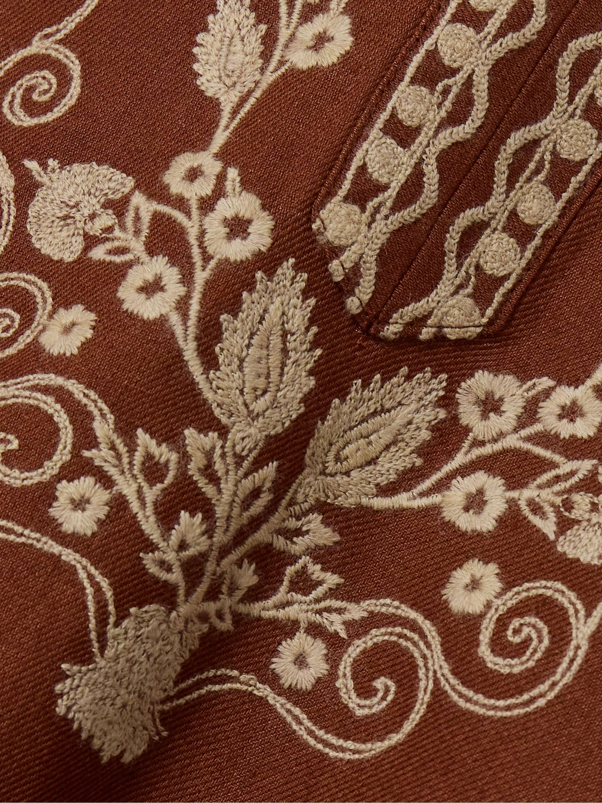 Embroidered linen kaftan view