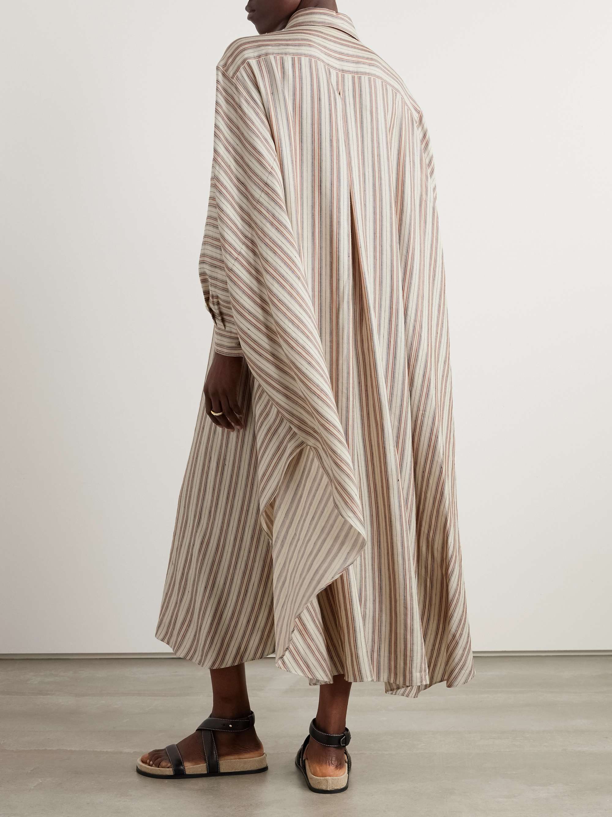 Striped printed linen and silk-blend kaftan view