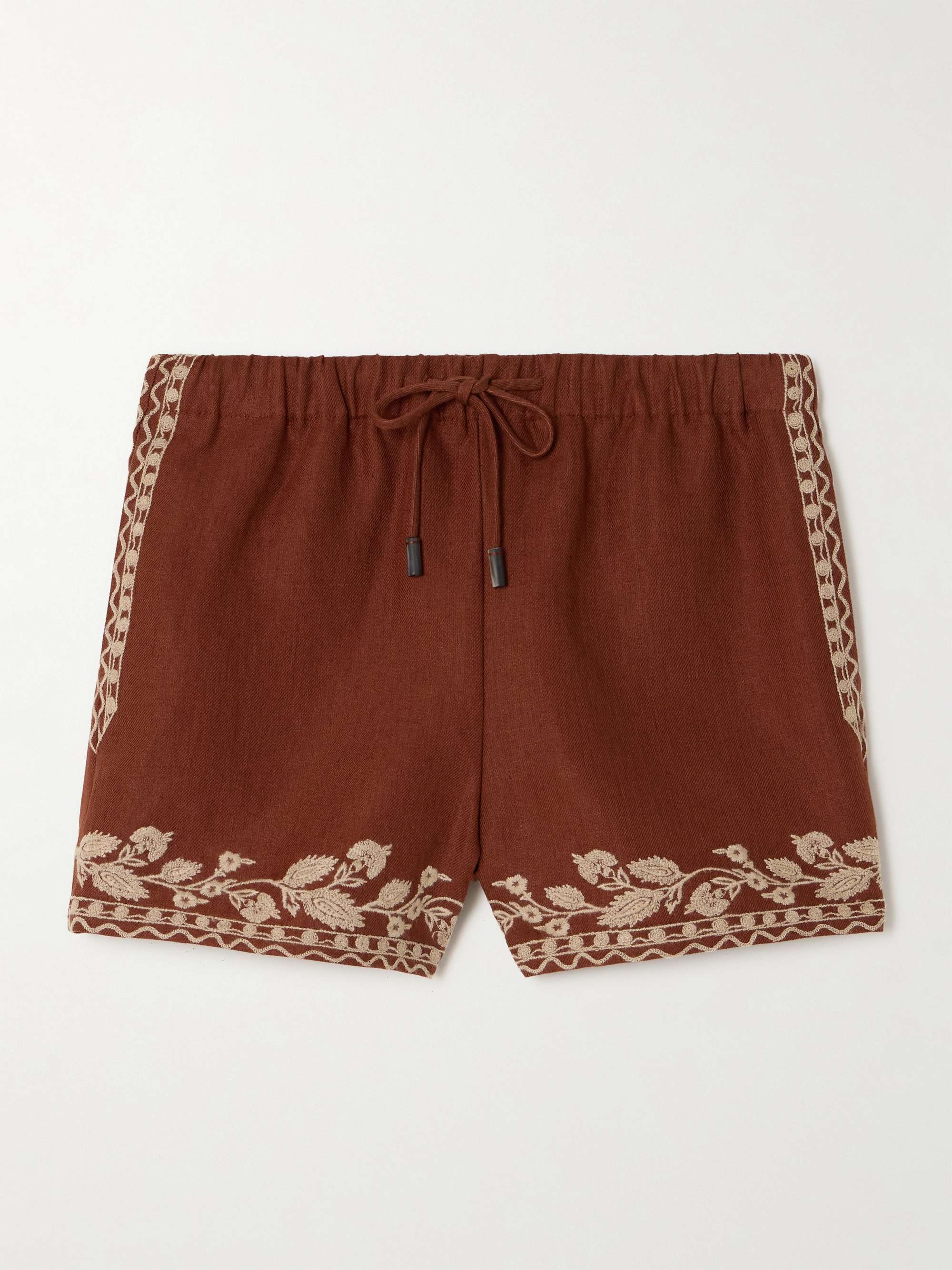 Ernst embroidered linen shorts view