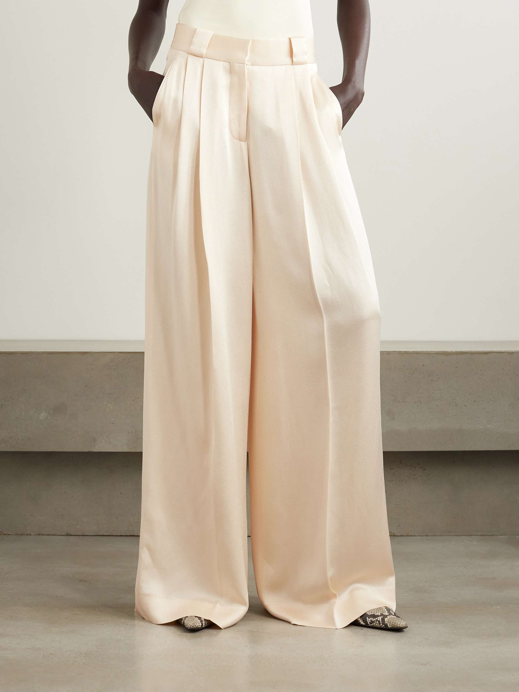 Husi satin-crepe wide-leg pants view