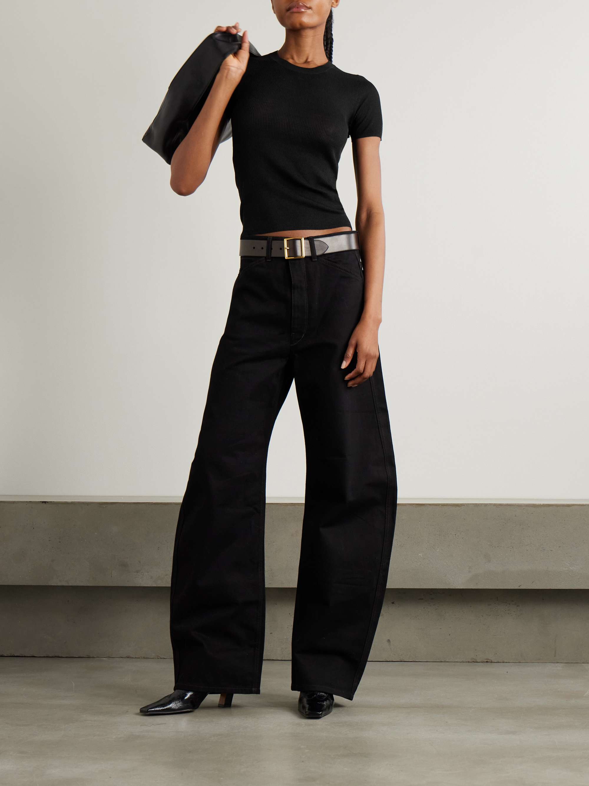 Hettie ribbed silk T-shirt view