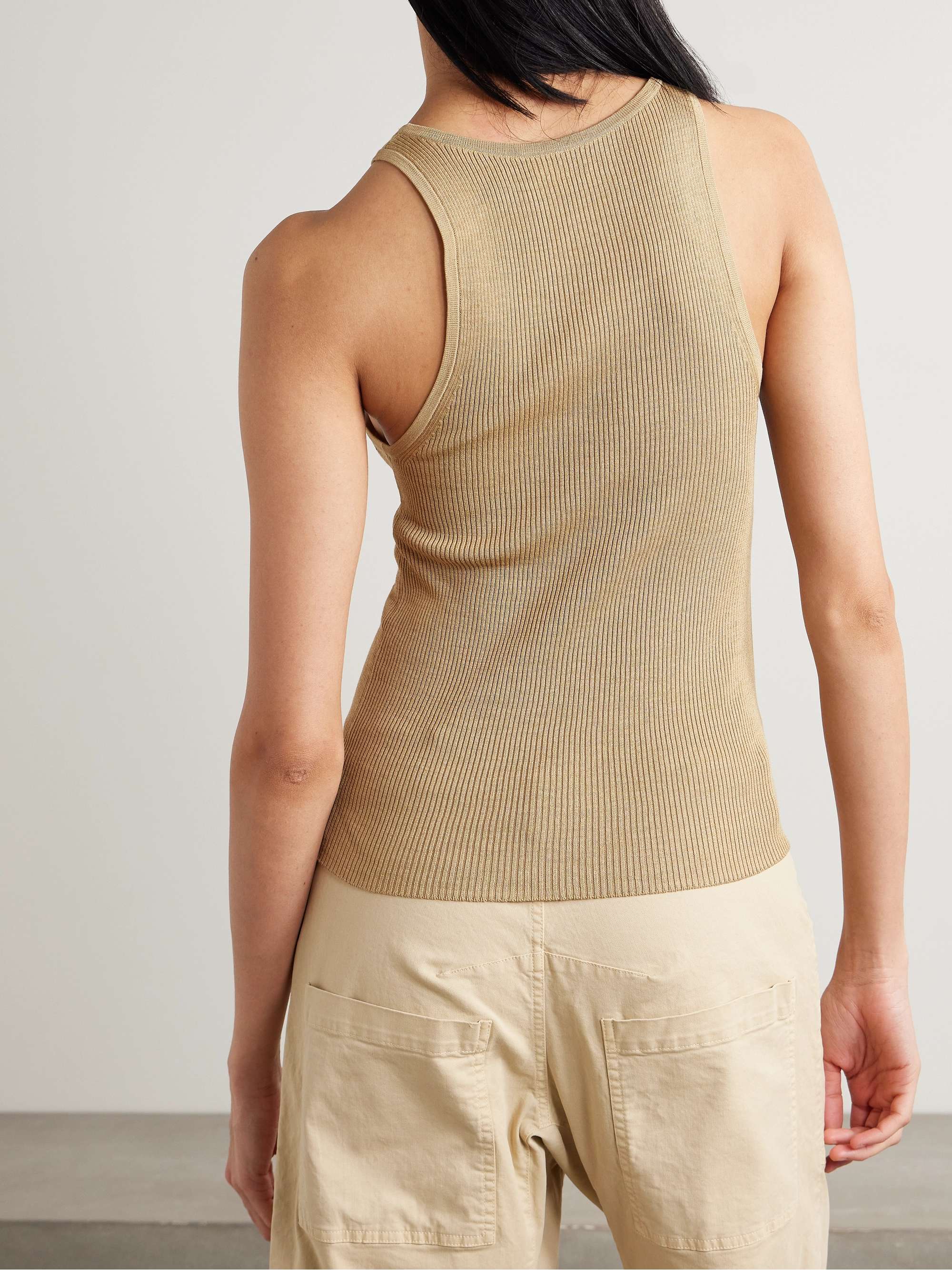 Lottie ribbed silk tank view