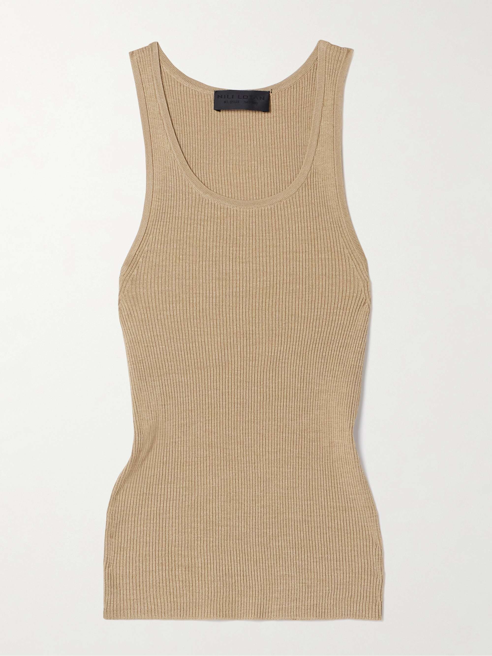 Lottie ribbed silk tank view