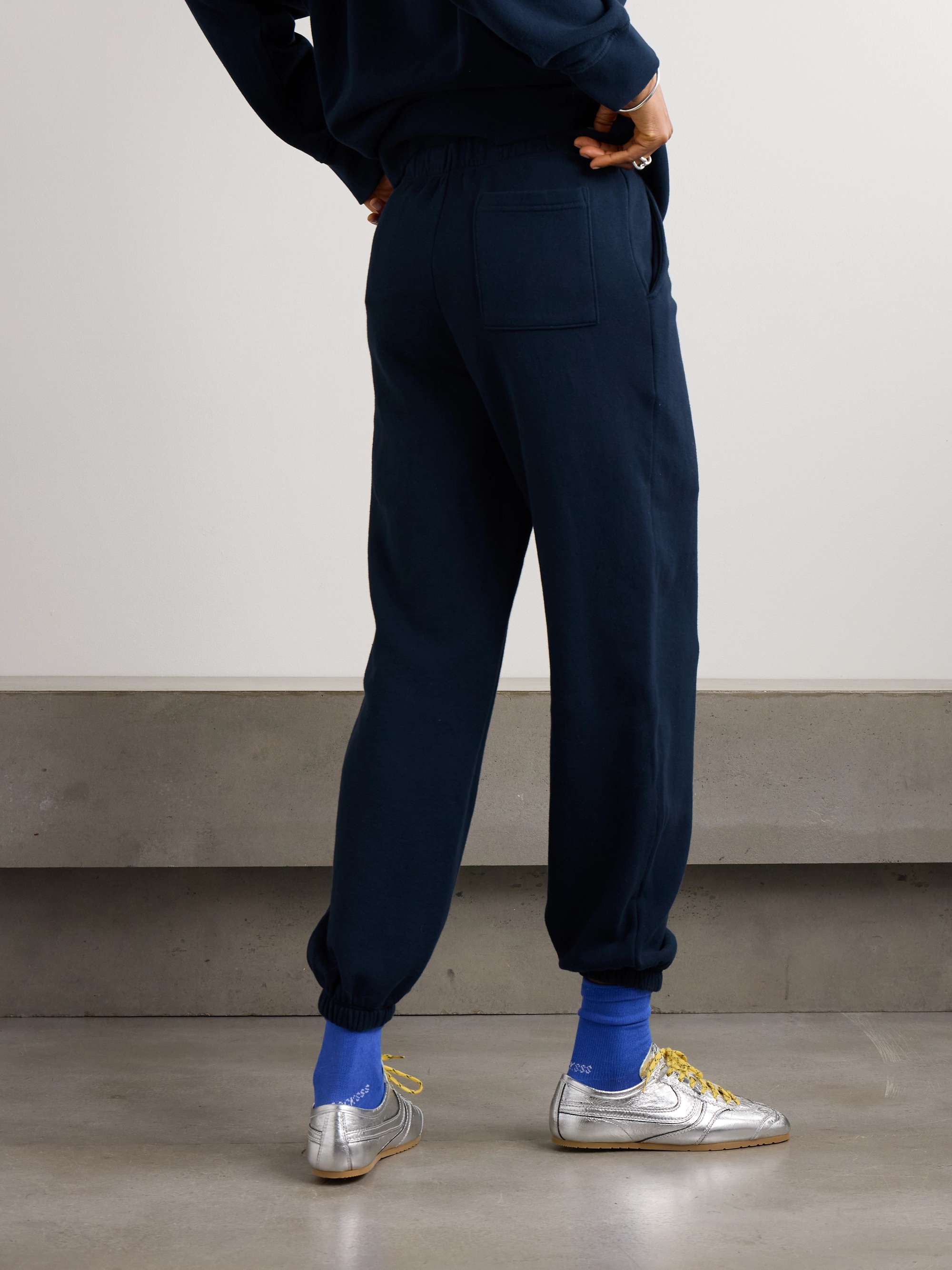Cotton and cashmere-blend track pants view
