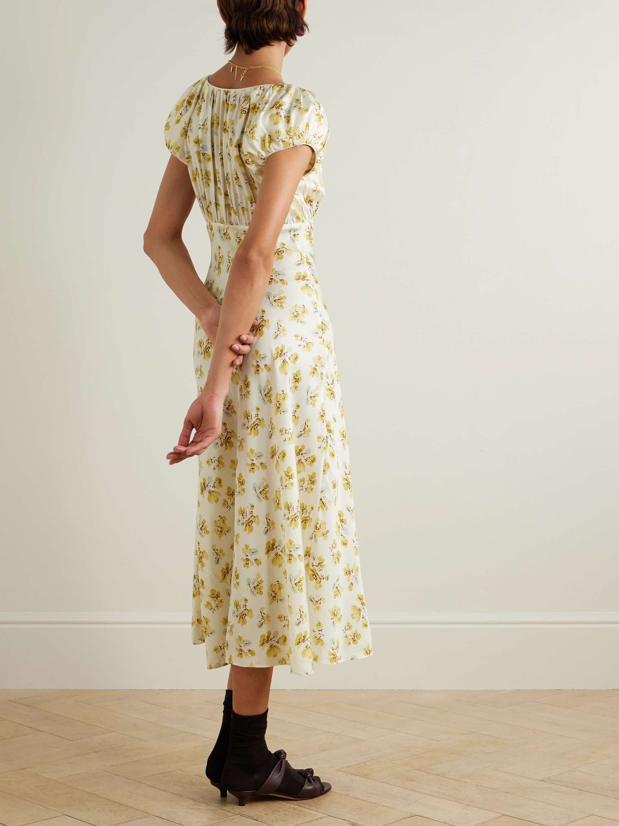 Florencia floral-print silk-blend midi dress view