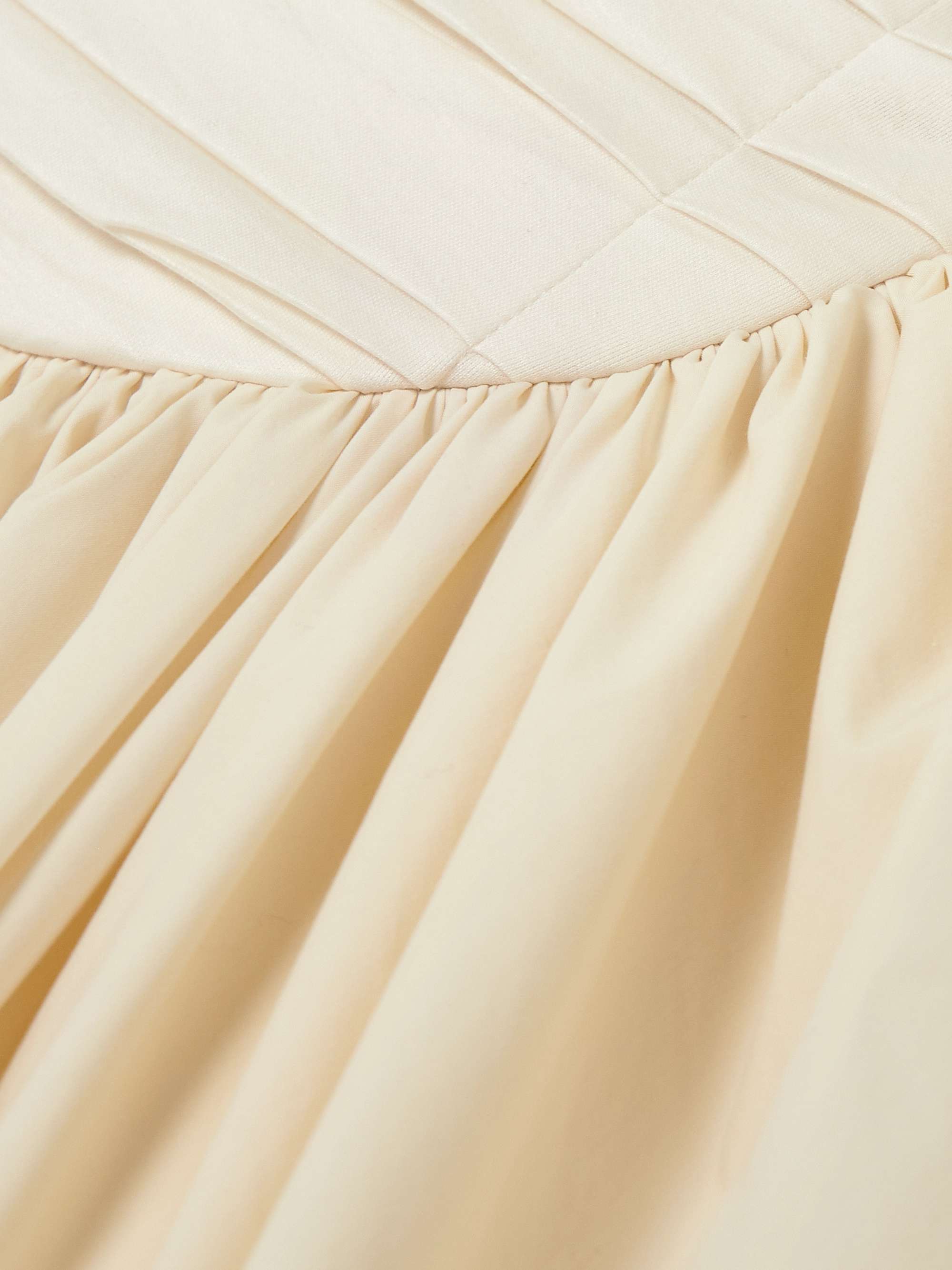 Ora gathered TENCEL™ Lyocell and cotton-blend poplin and jersey midi dress view