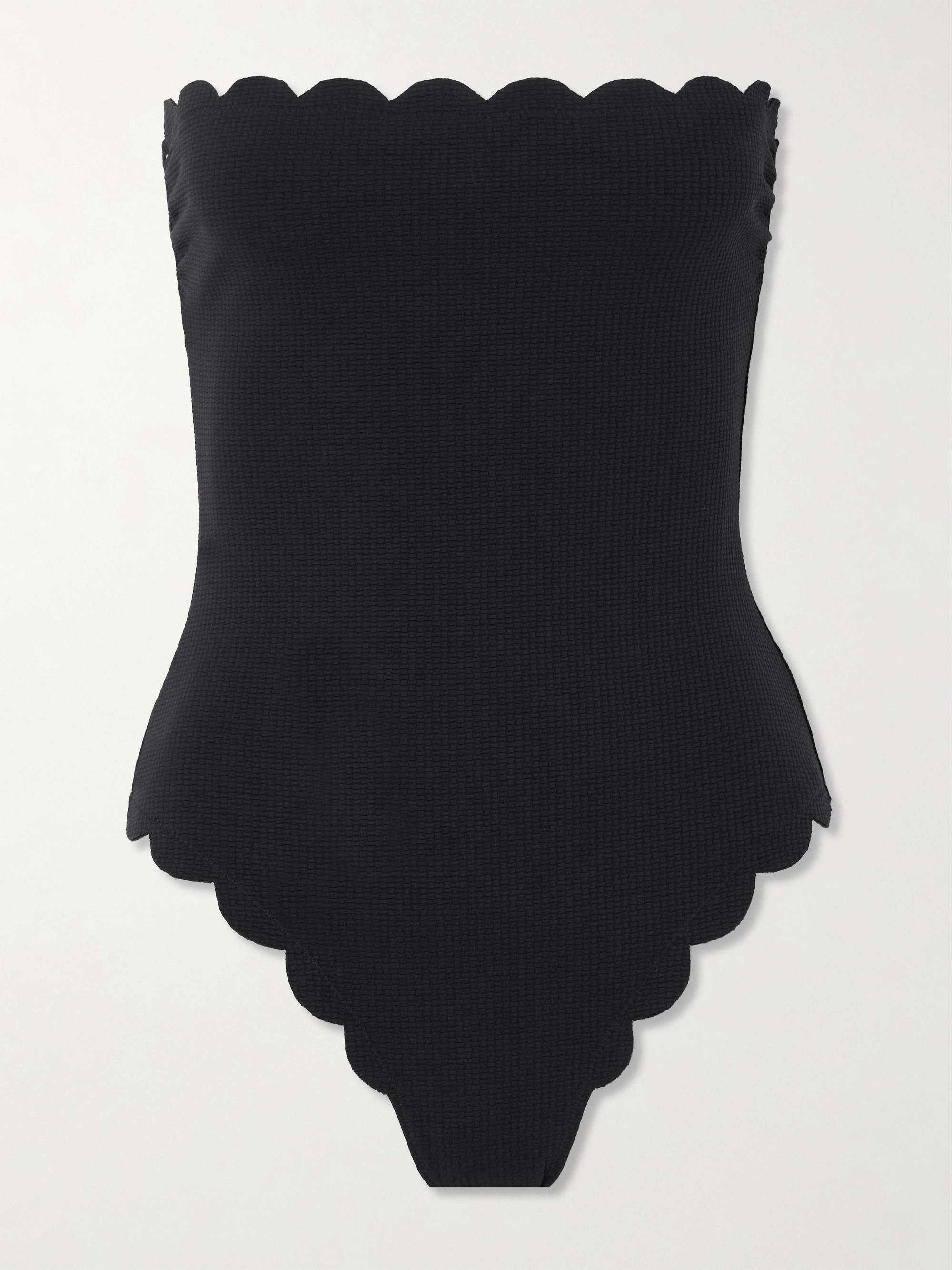 Chesapeake reversible strapless scalloped stretch-crepe swimsuit view