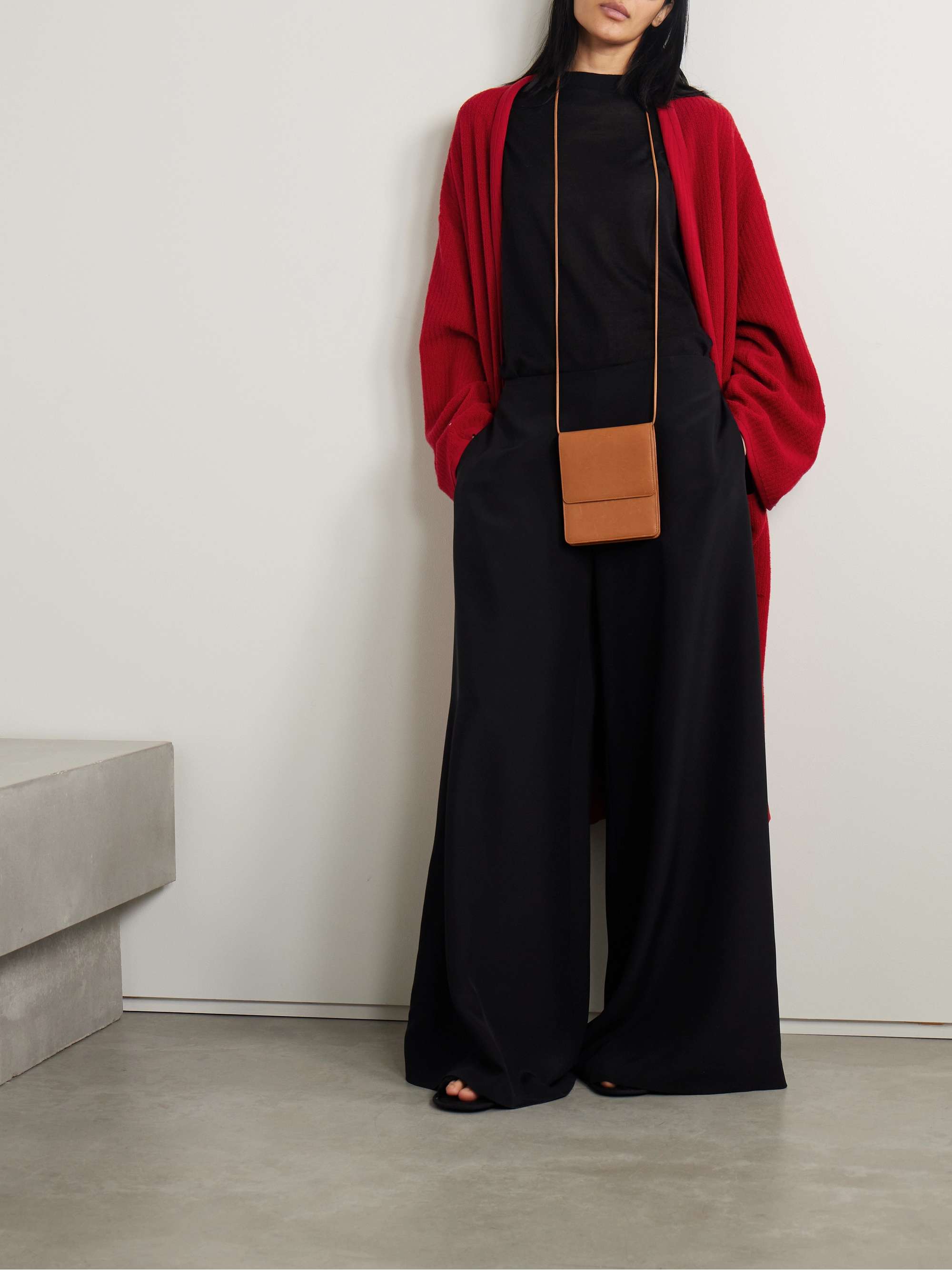 Ghali oversized belted ribbed cashmere cardigan view