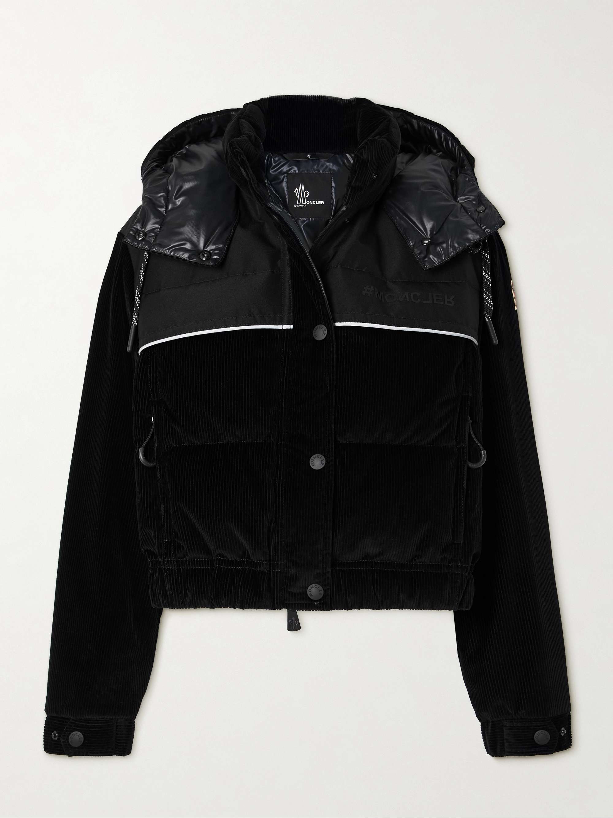 Spinas shell and canvas-trimmed quilted stretch-cotton corduroy down jacket view