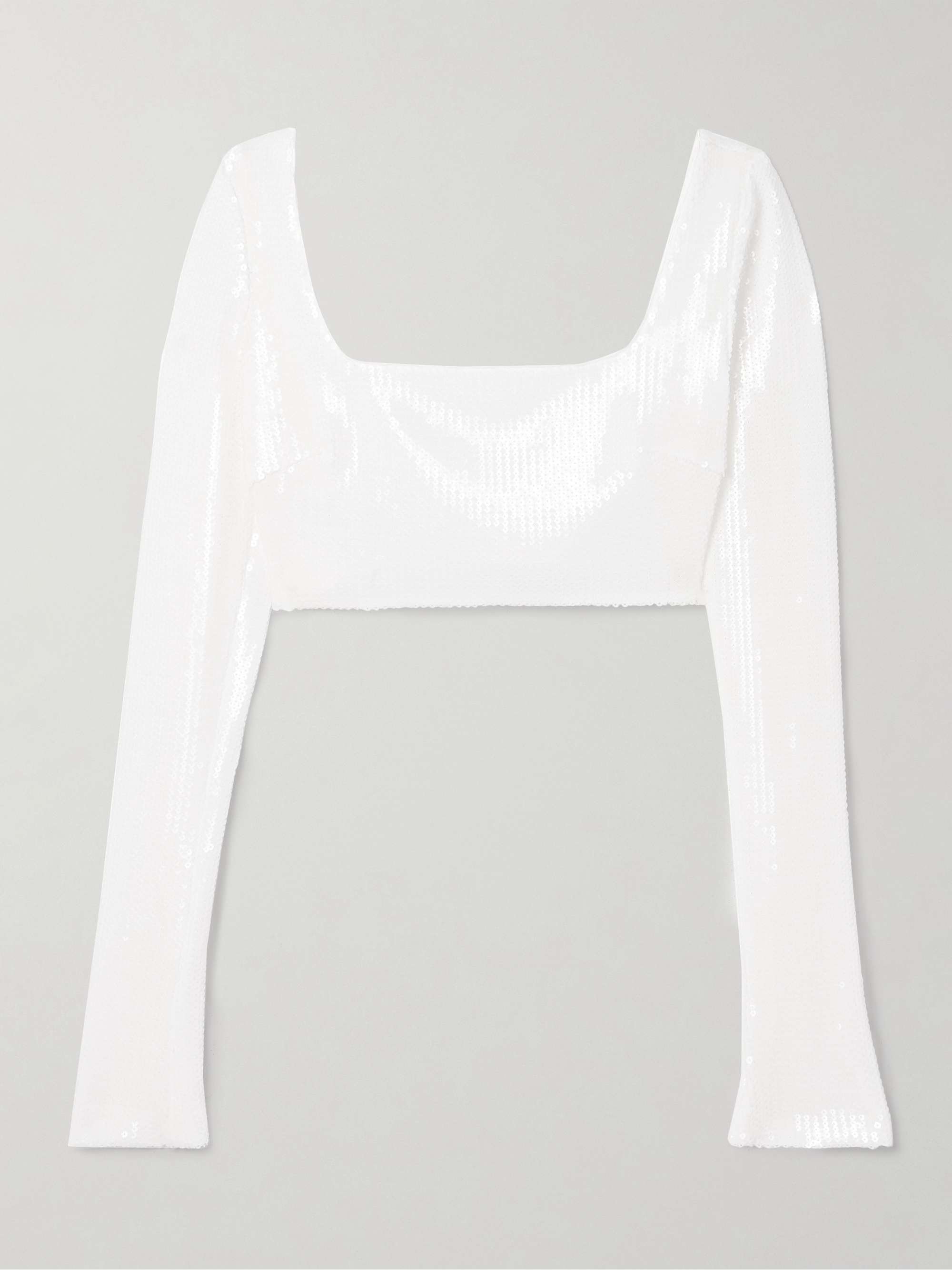 Beating Heart cropped sequined tulle top view
