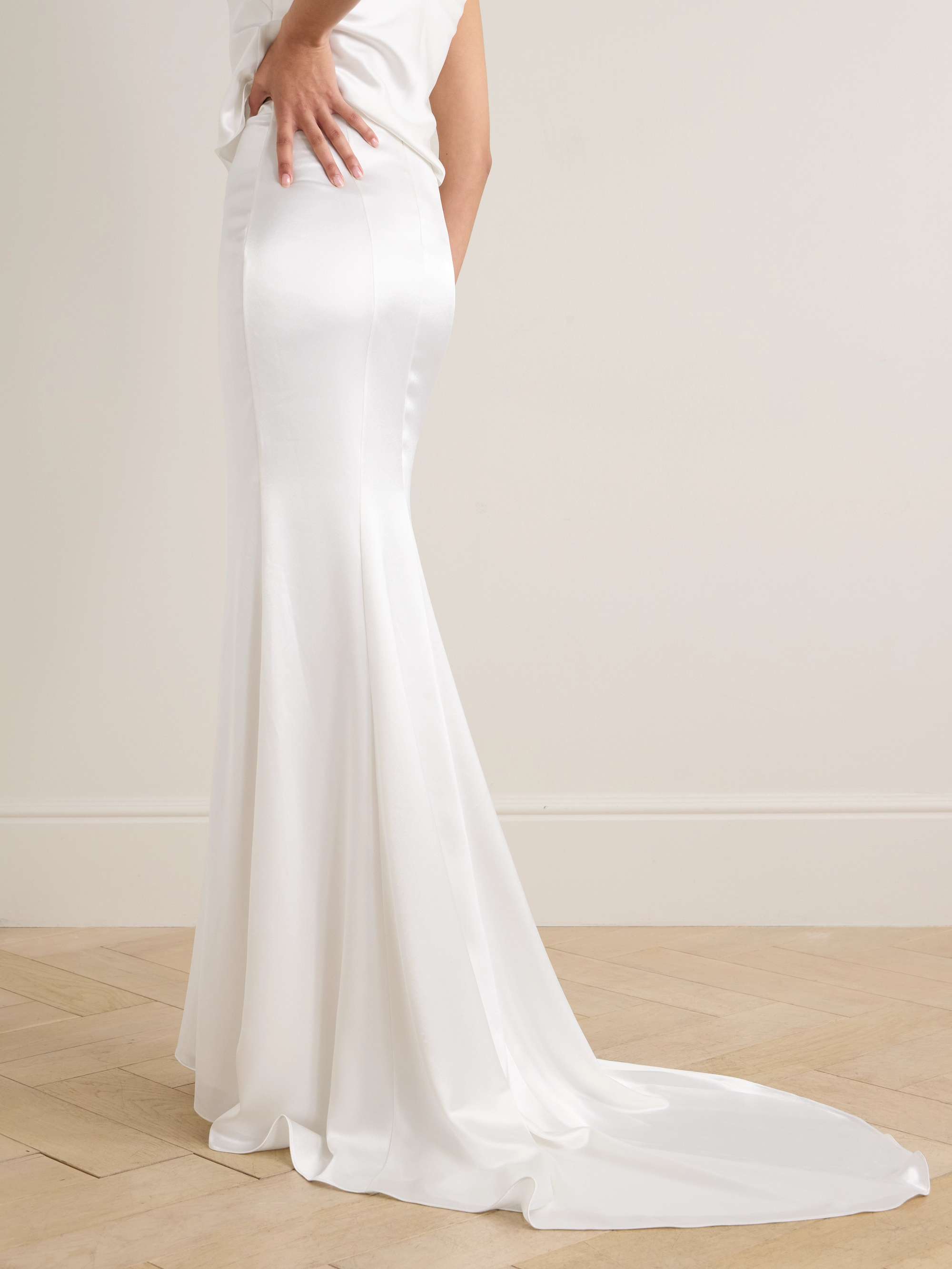 Amalfi draped satin maxi skirt view