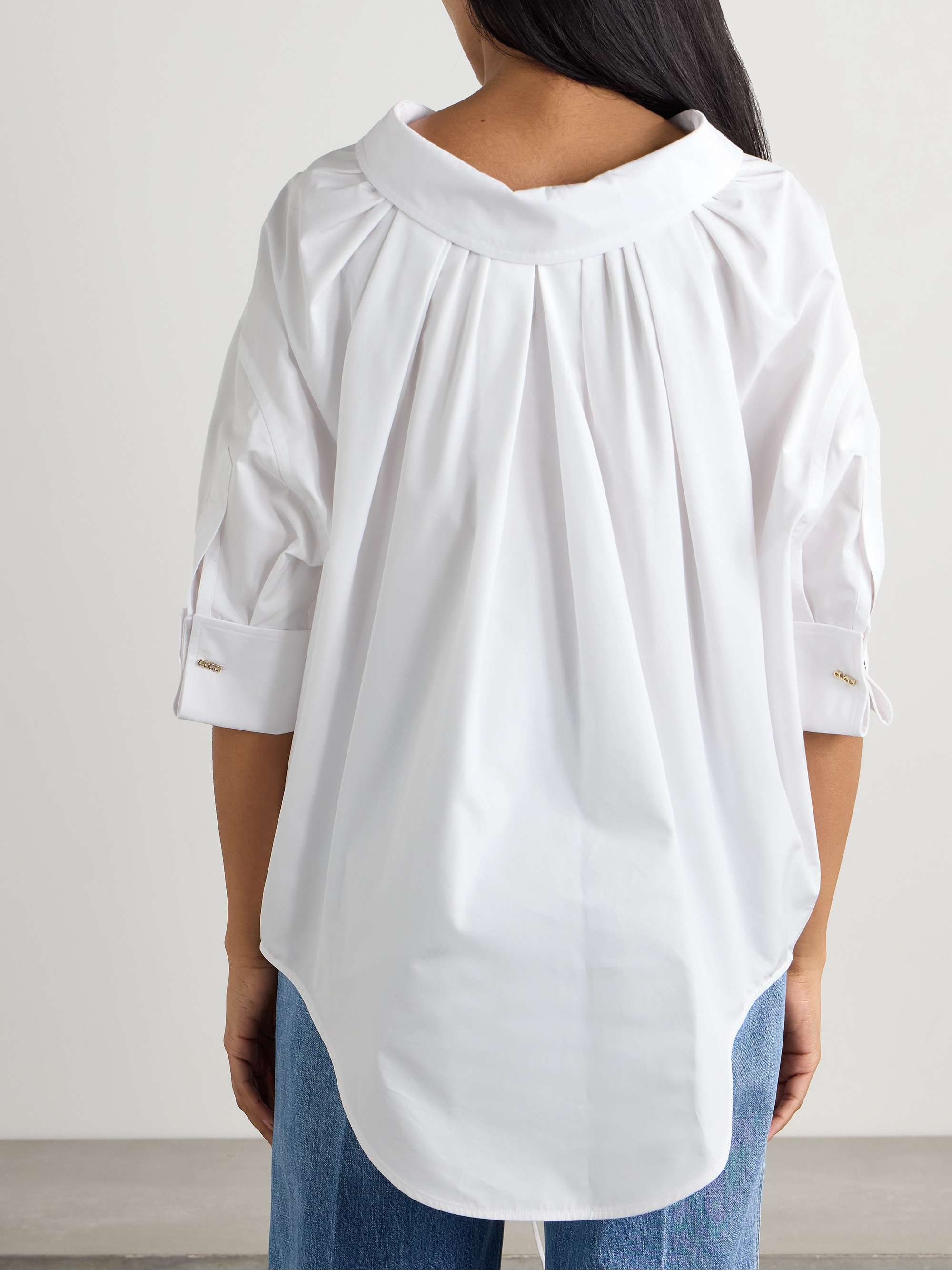 Oversized cotton-poplin shirt view