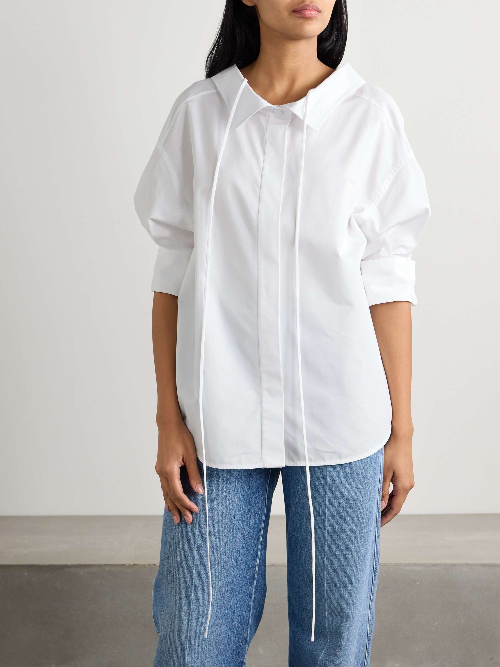 Oversized cotton-poplin shirt view