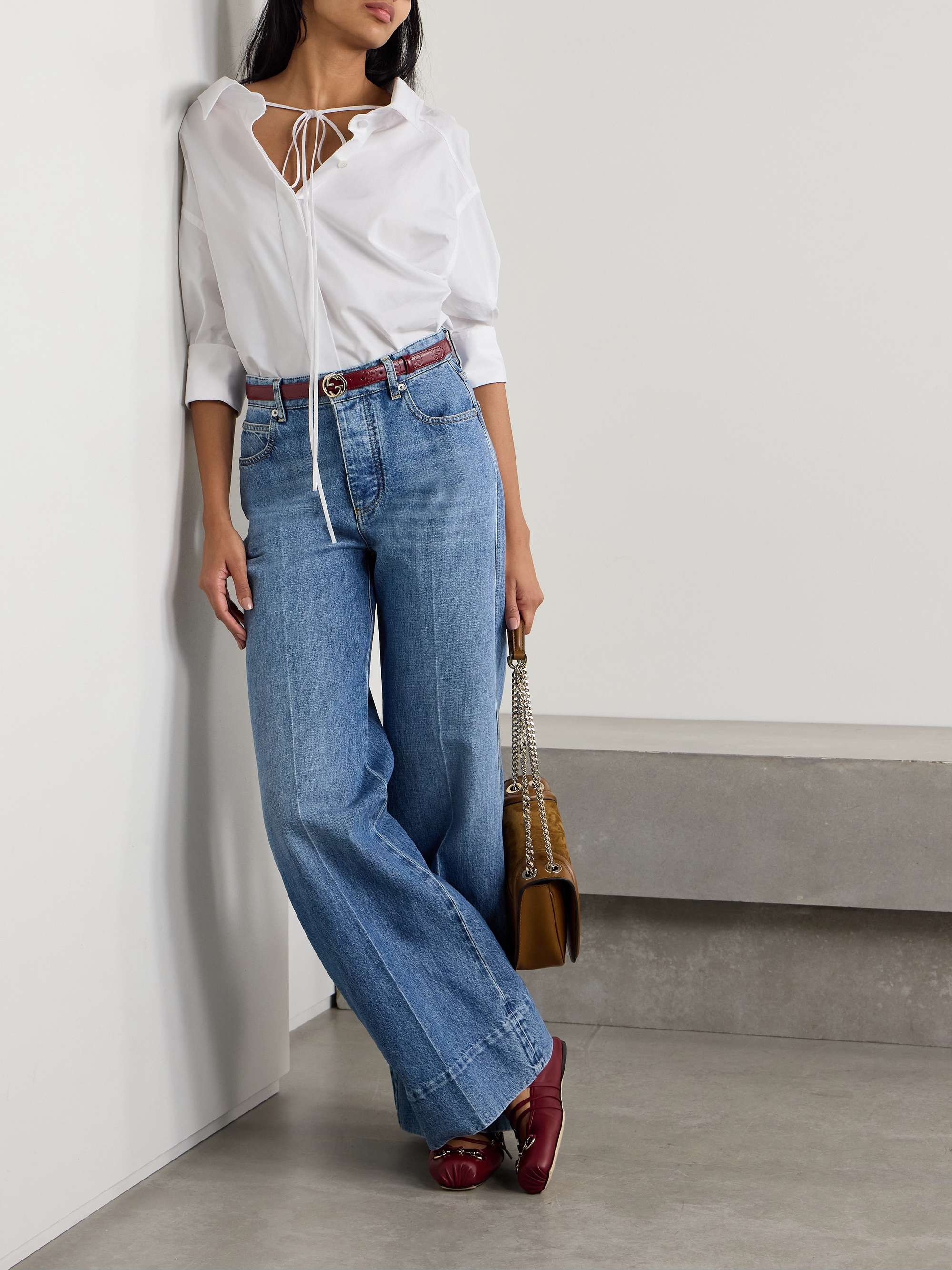 Oversized cotton-poplin shirt view