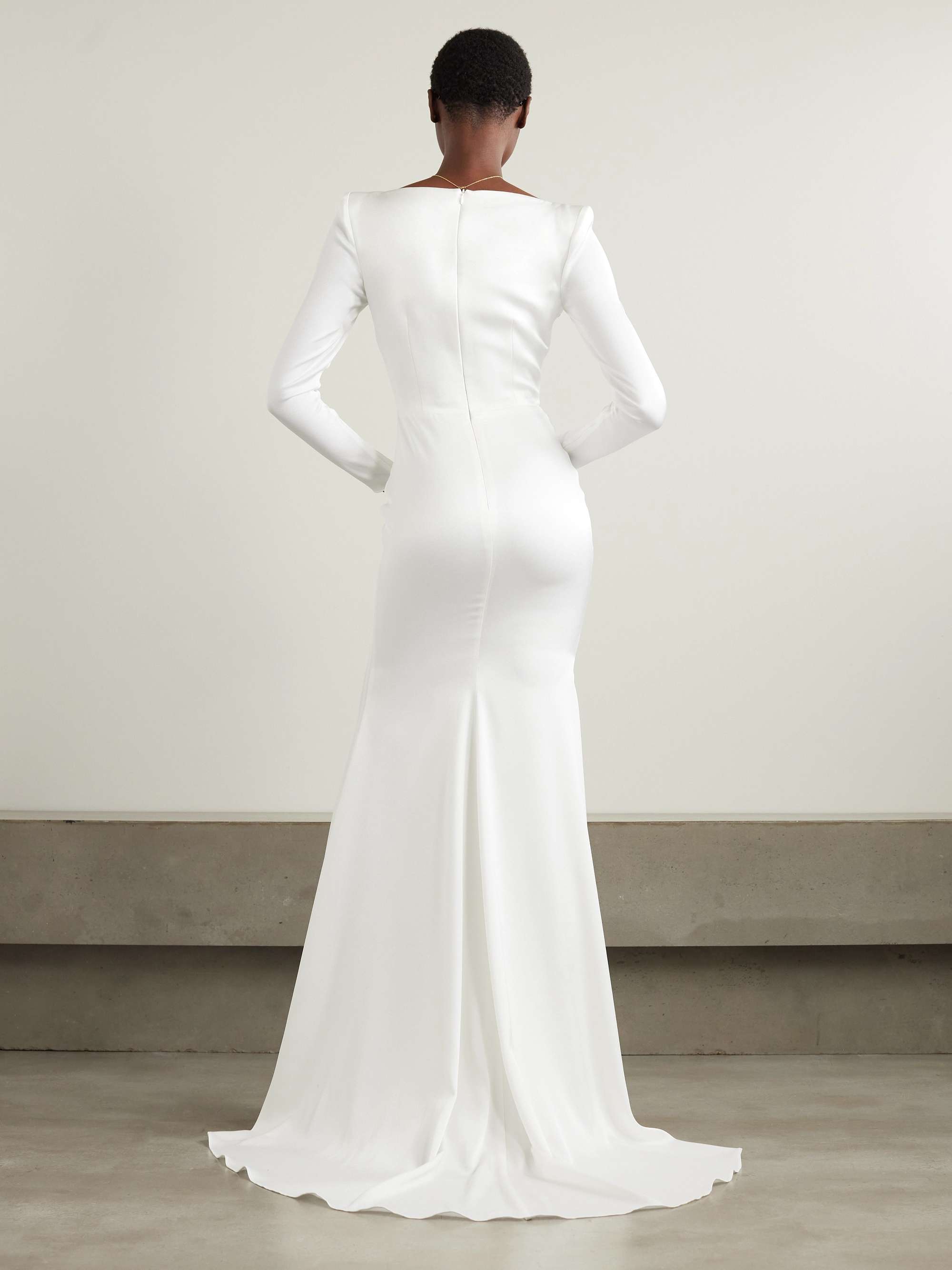 Satin-crepe gown view