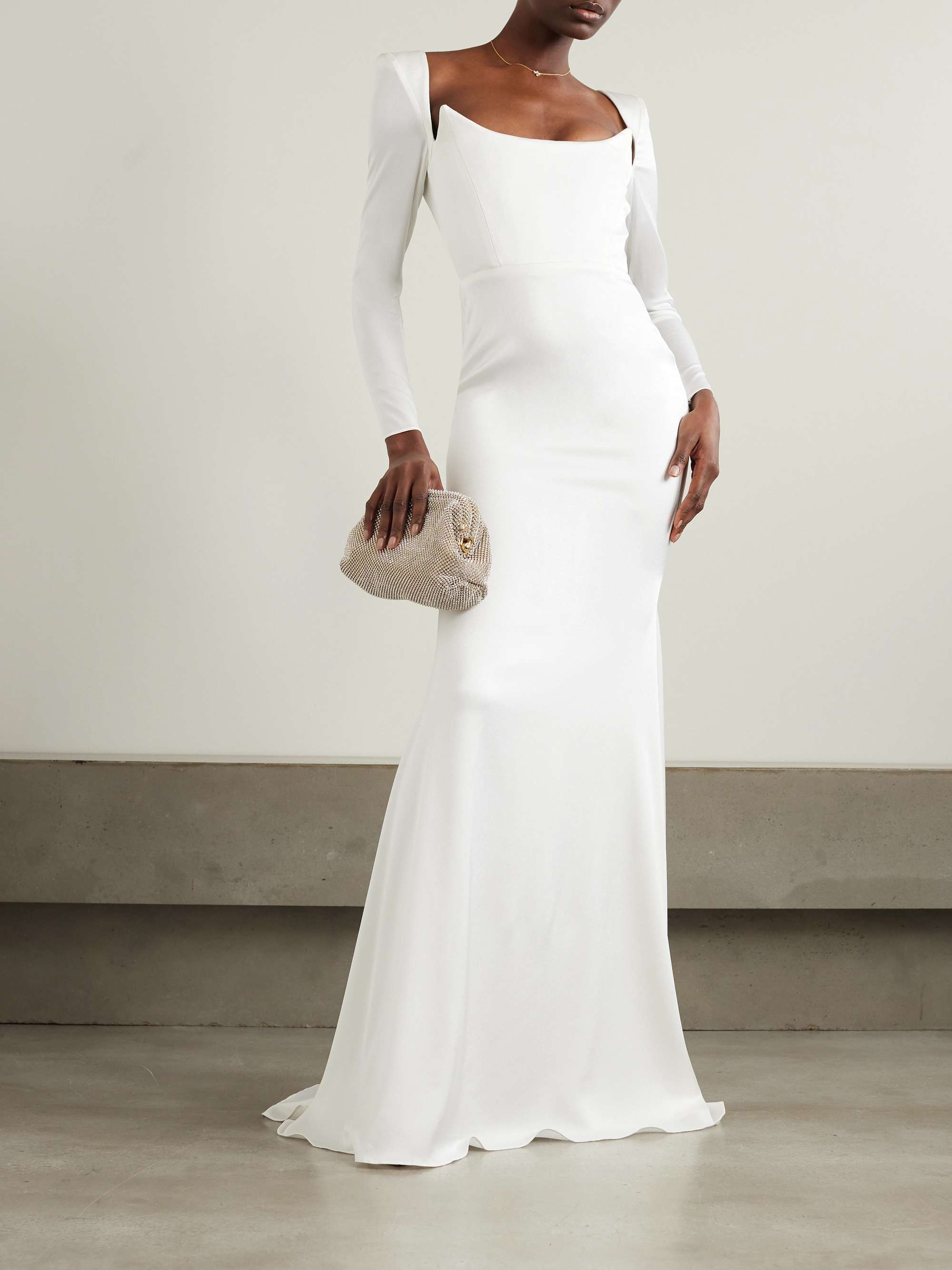 Satin-crepe gown view