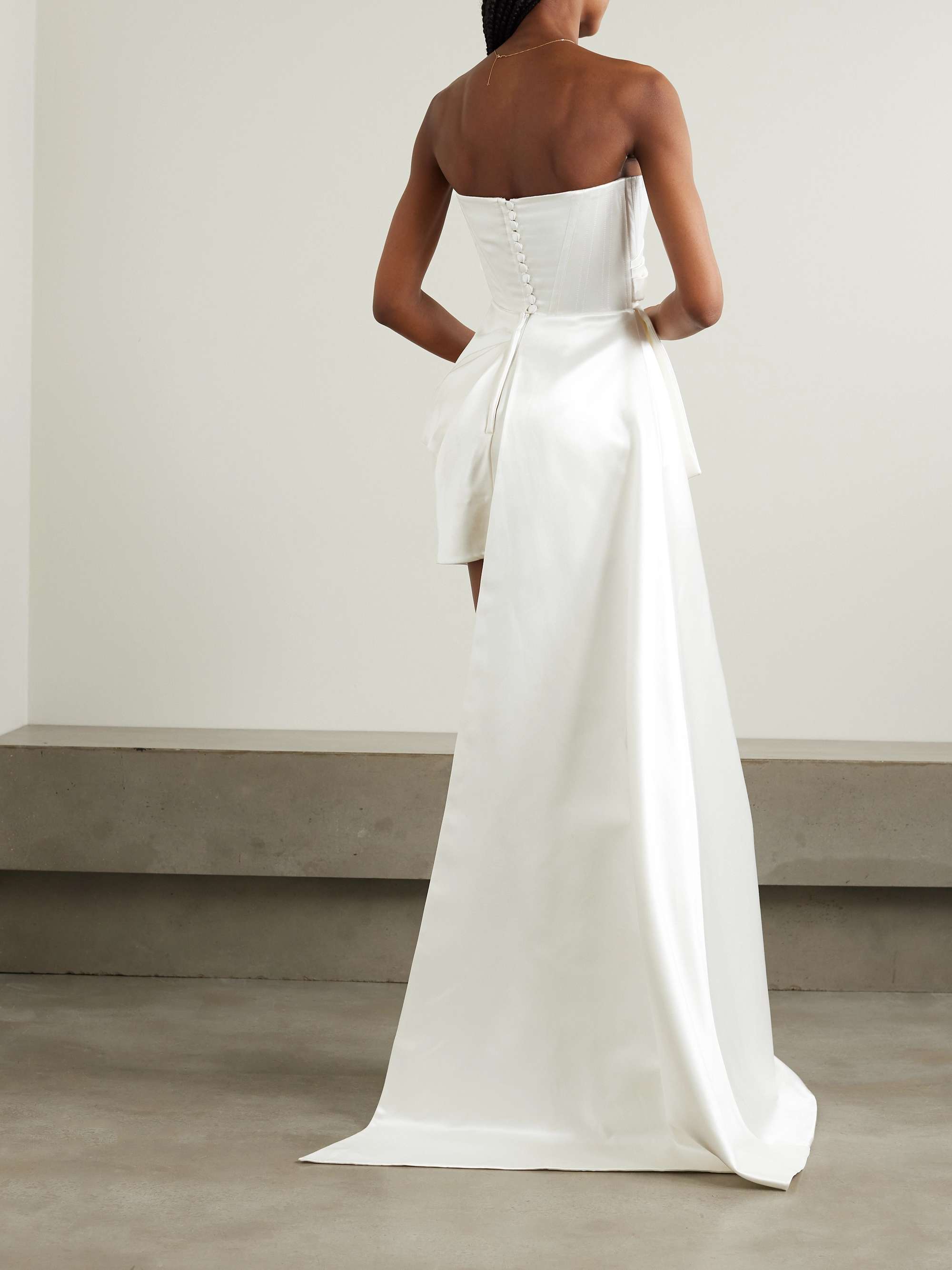 Blair asymmetric draped satin gown view